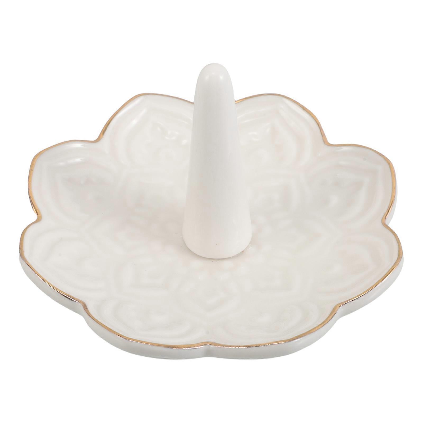 Small Earring Dish For Friends Jewelry Holder Tabletop Accessory Ceramic 1Pack