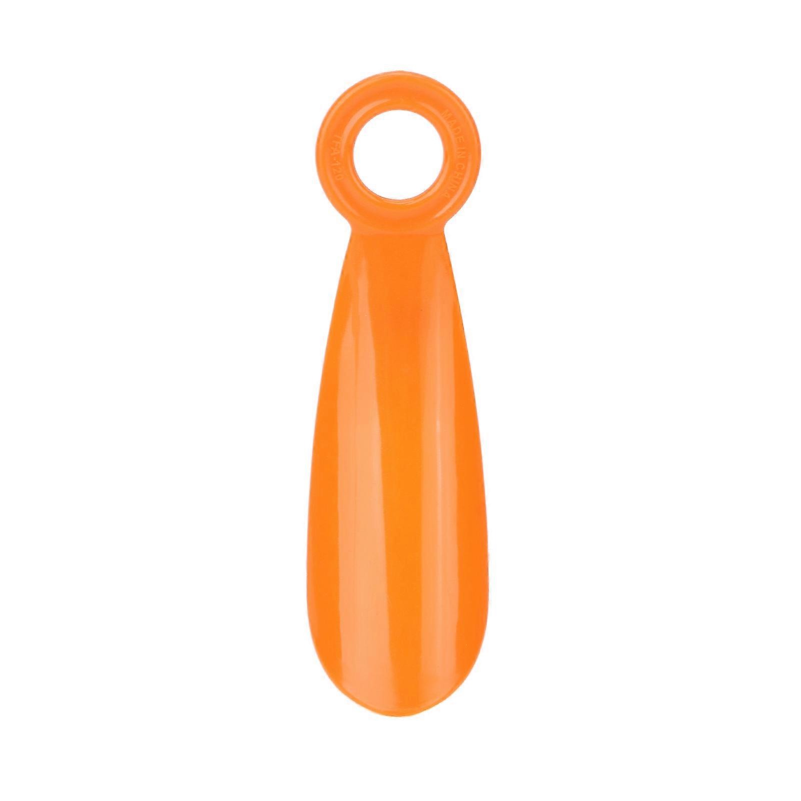 Small Portable Shoe Horn with Comfortable Arc Design Moderate Thickness Shoe Spoon Tongue for Household and Traveling Use Orange