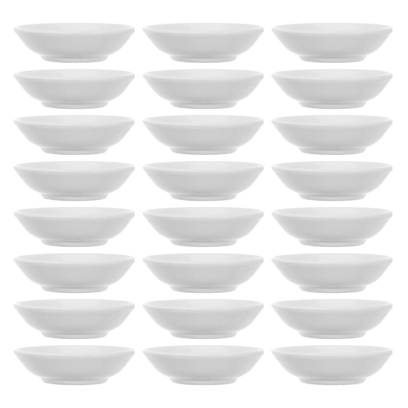 24Pcs White Mini Dipping Bowls For Sauces Condiments Suitable For General Users Events