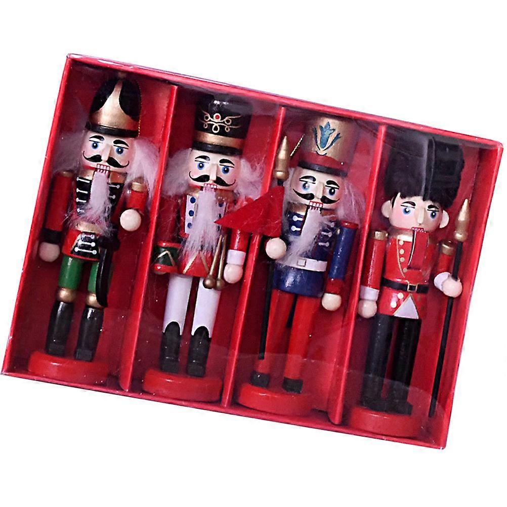 Wooden Nutcracker Puppet Xmas Nutcracker Ornament Hanging 8Pcs Bundle