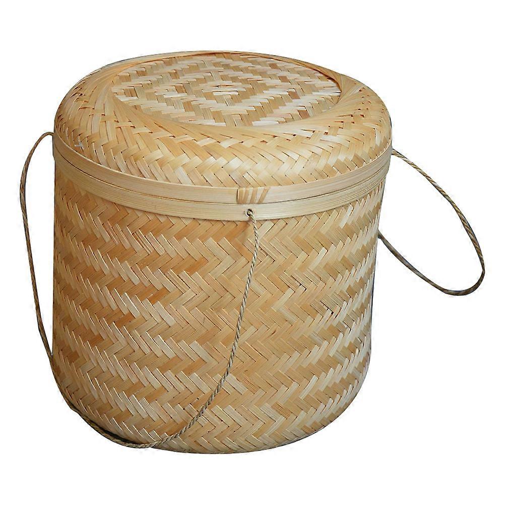 Tea Storage Basket Bamboo Basket for Multi-Purpose Storage 3Pcs Holder