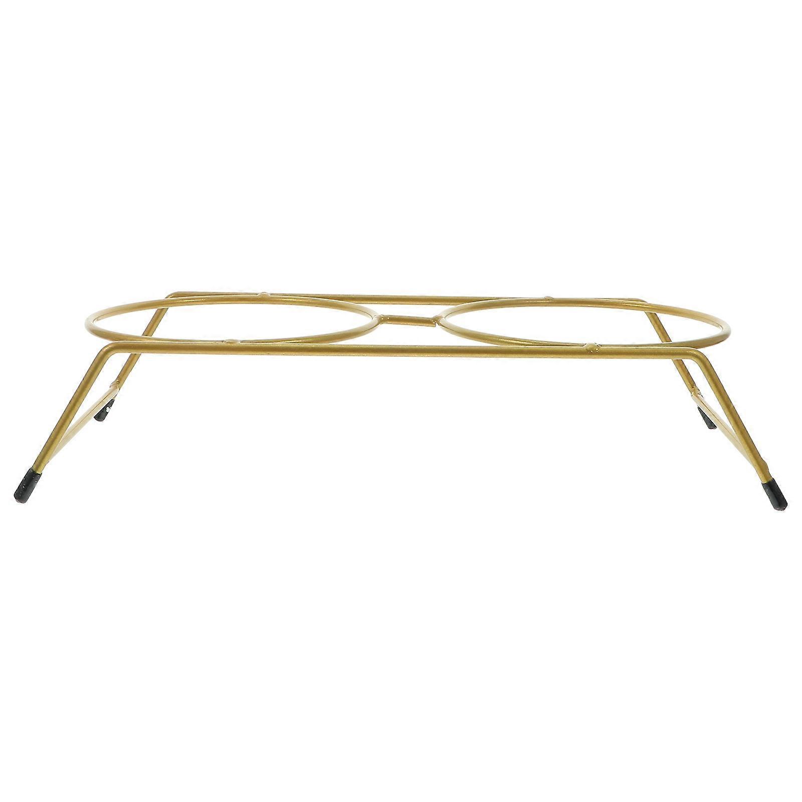 Cat Feeder Rack Iron Raised Stand for Comfortable Feeding 2Pcs