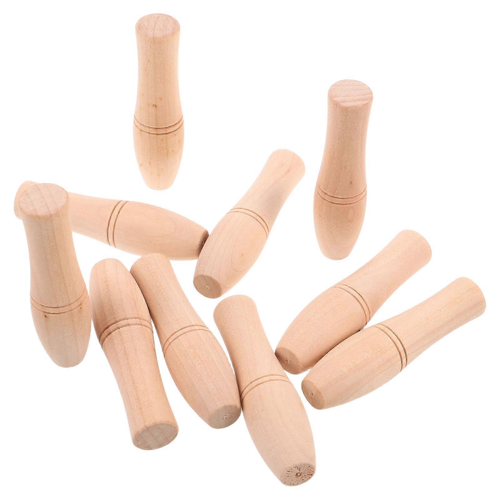 Beige Wood Handle Kabob Skewers for Barbecue 50Pcs Heavy Duty Forks