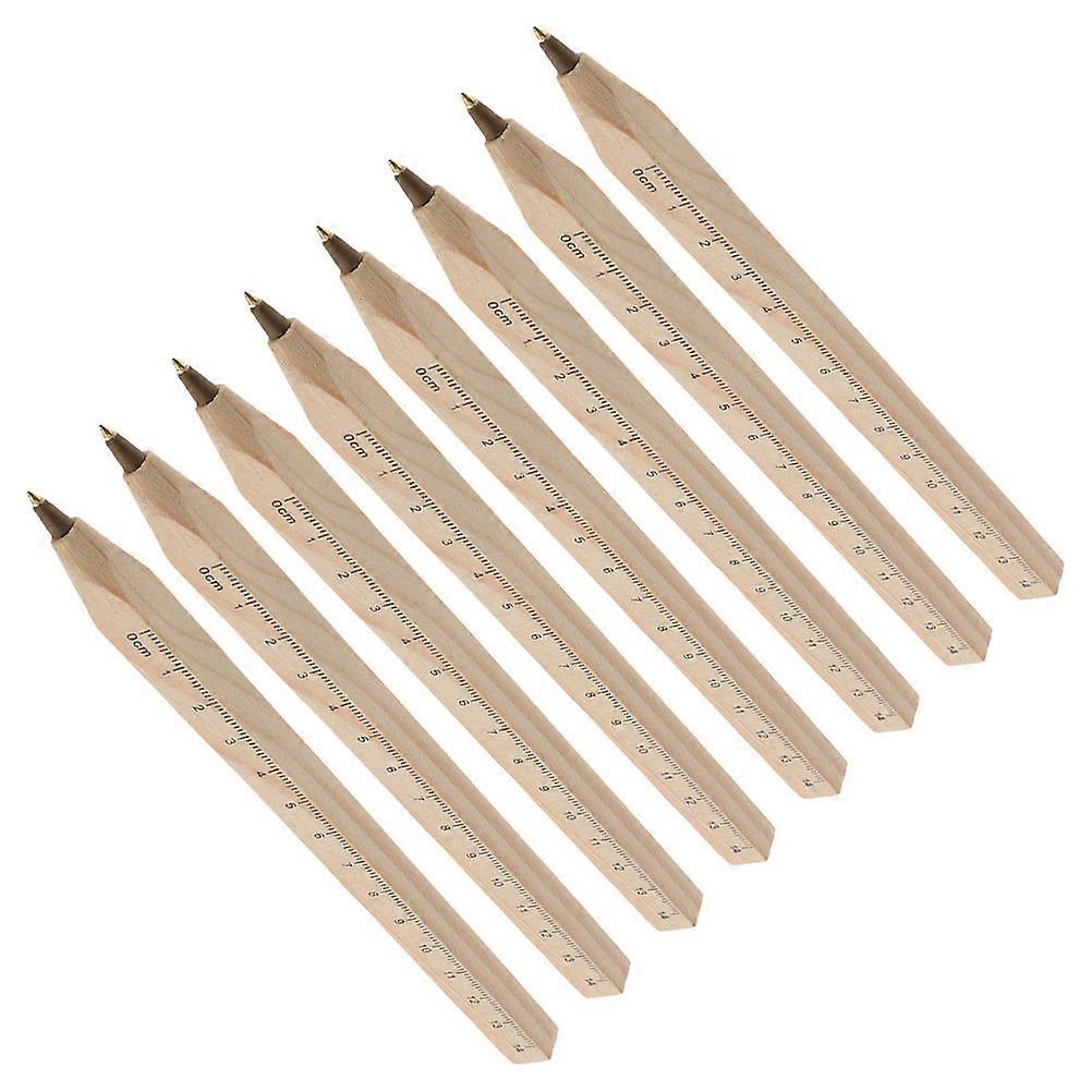 32Pcs Wood Ballpoint Pen with Ruler for Writing Smooth and Comfortable
