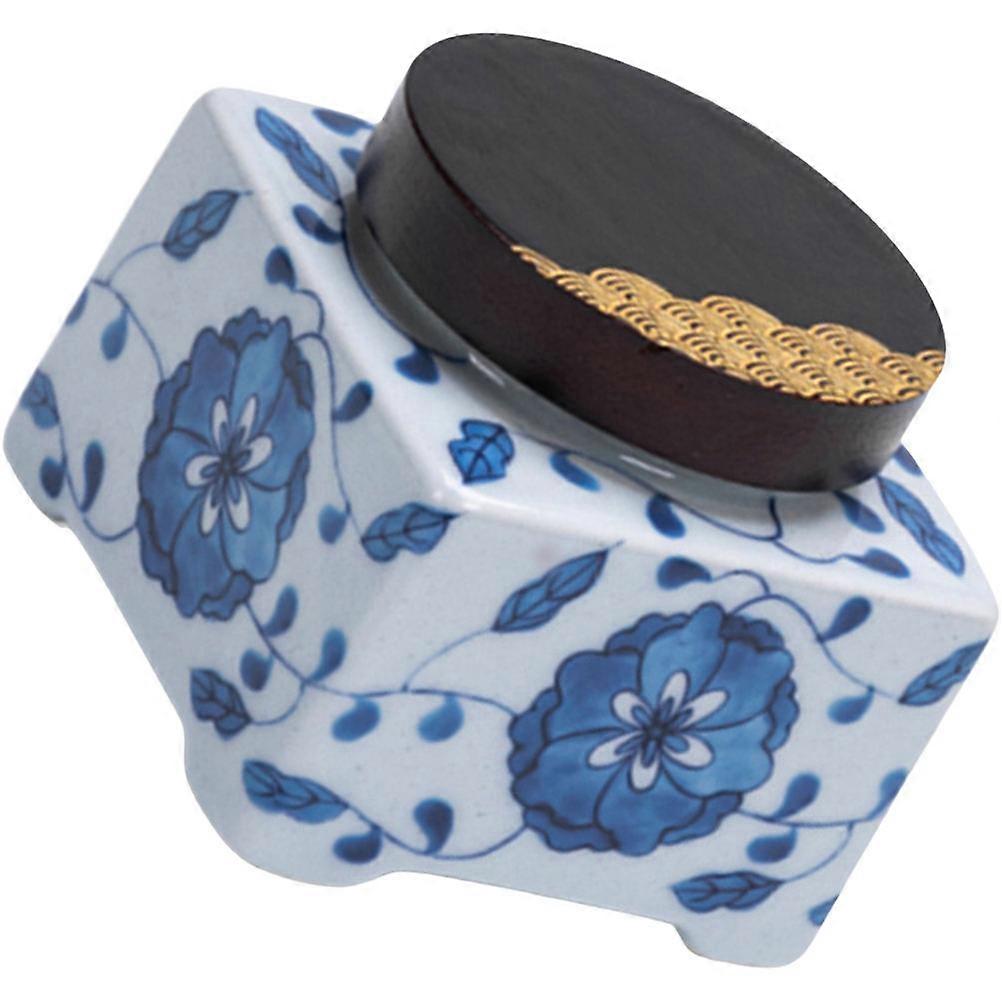 Blue and White Porcelain Ceramic Tea Jar for Kitchen Storage 4Pcs Set