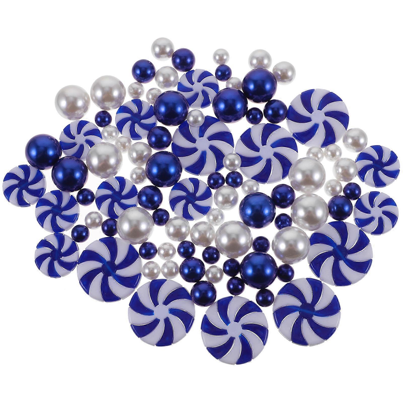 3Sets Christmas Floating Beads Vase Filler for DIY Use in Blue Acrylic