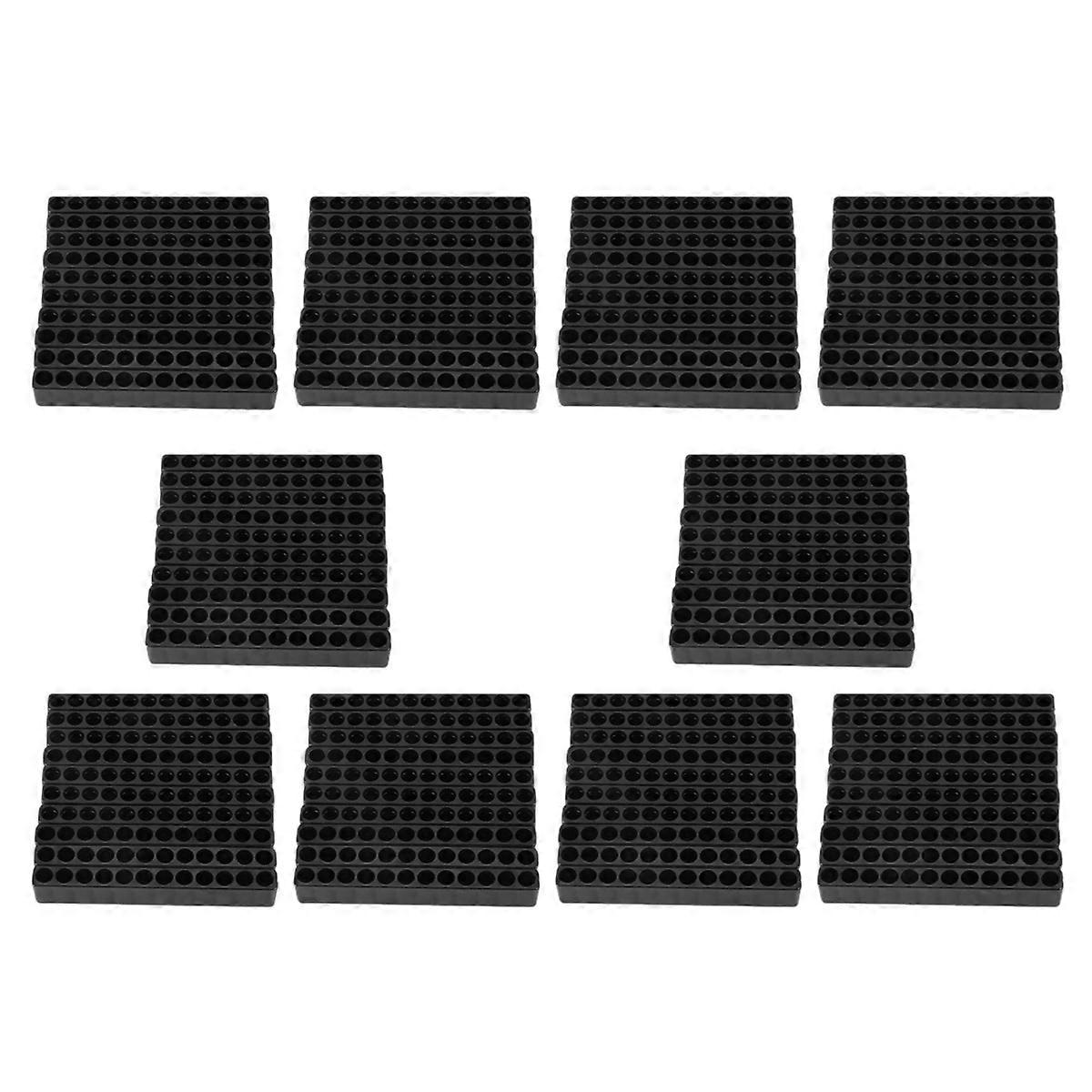 10pcs 12-Hole Screwdriver Bit Holder Black For Six Angle 6.35mm