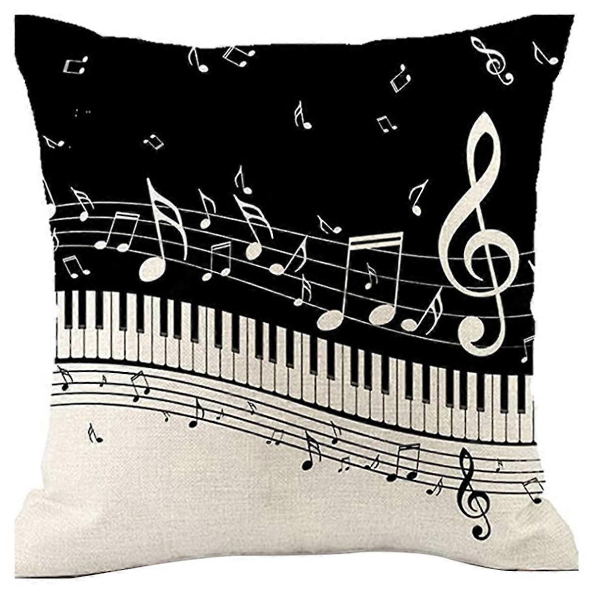 Music Note Throw Cushion Throw Pillow Cover Double Side-Design,C