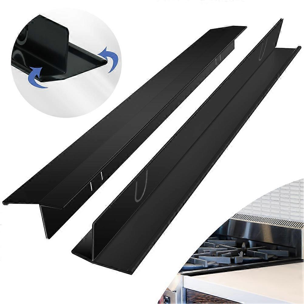 Herdabdeckungen Edelstahl 2er Pack, schwarz