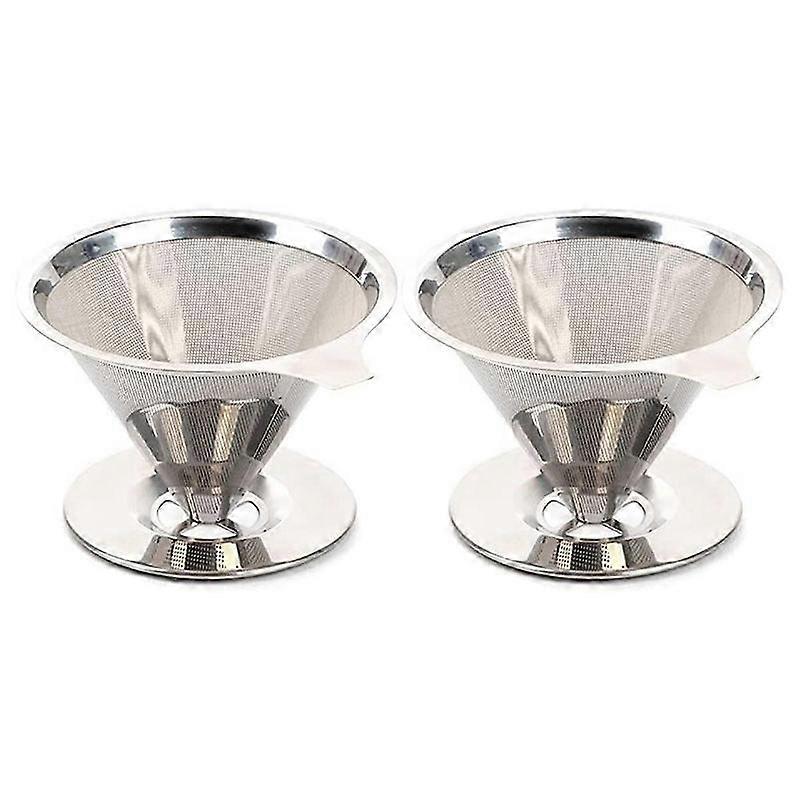 2X pour Over Coffee Dripper Reusable Drip Cone Coffee Filter Portable pour Over Coffee Maker Home Of