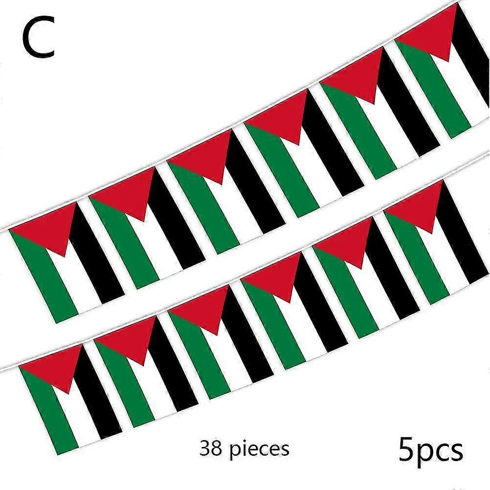 38 PCS Palestine Flag String Palestinian Bunting Decoration Banner Yard