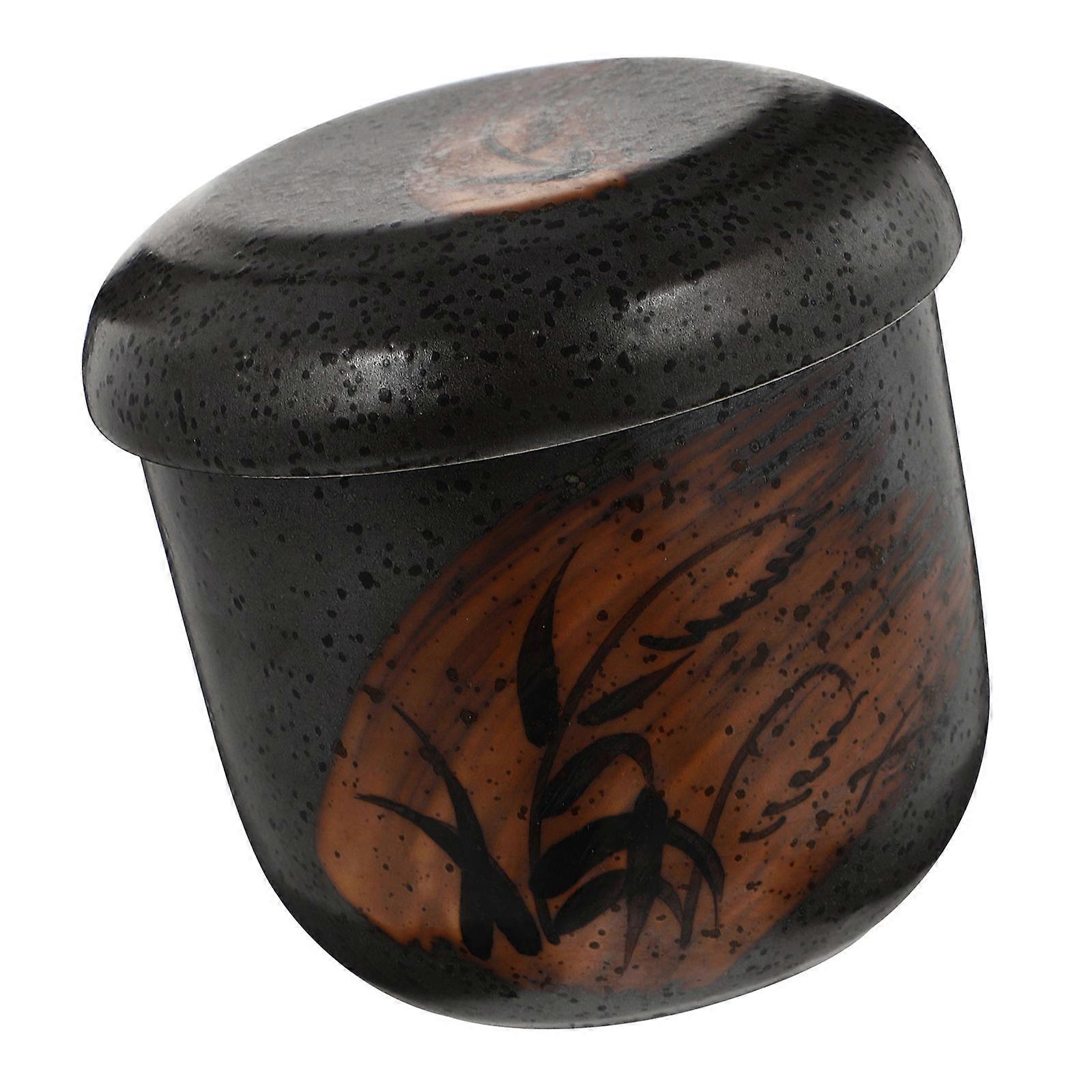 2Pcs Ceramic Stew Pot for Cooking Kitchen Supply Brown Steaming Cup