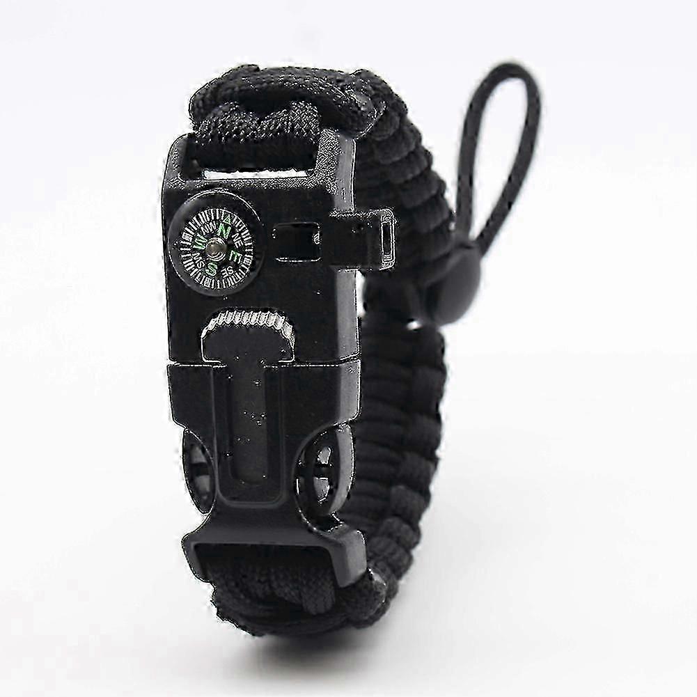 5 In 1 Multifunction Outdoor Survival Bracelet Flint Compass Escape Camping Tool