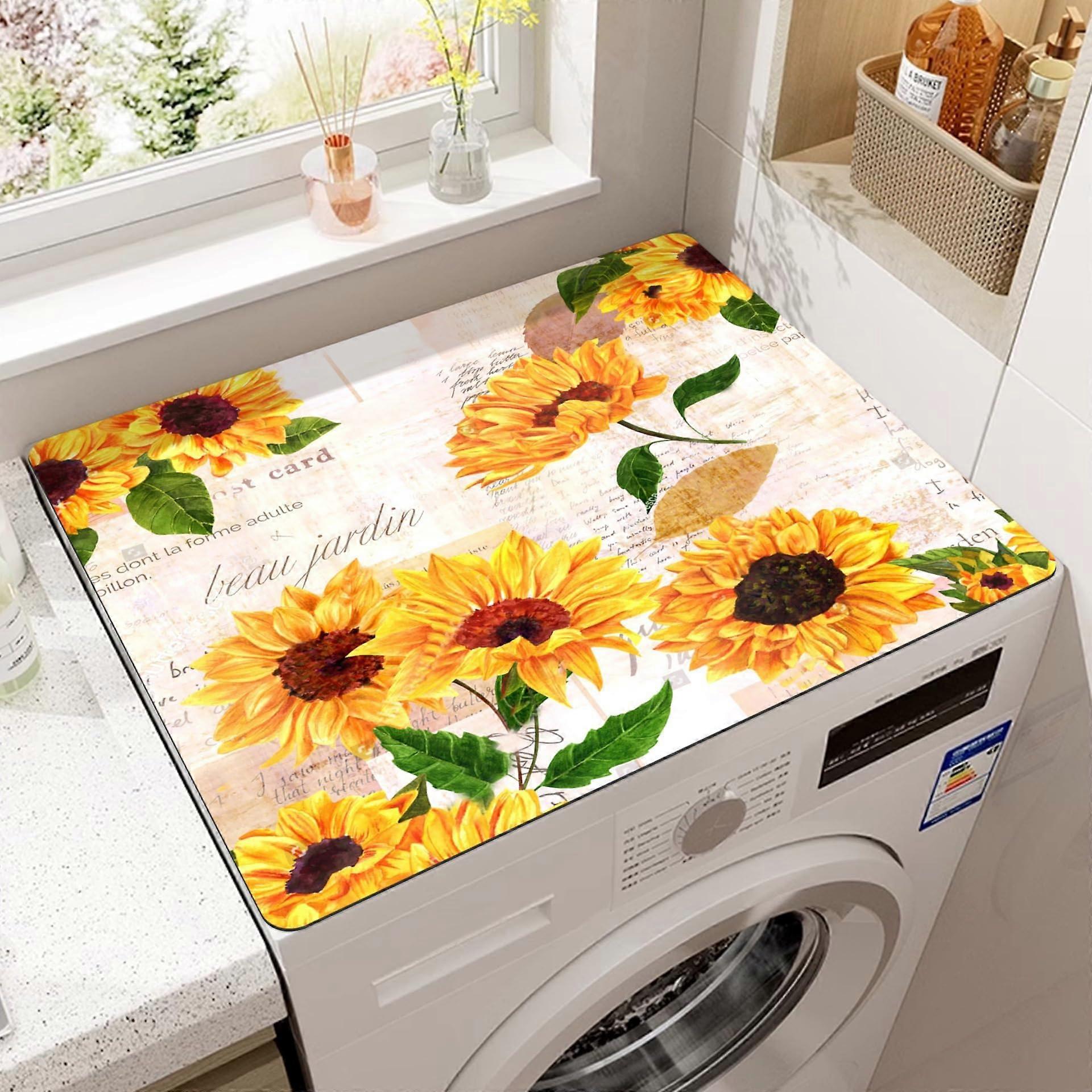 Washing Machine Pad NonSlip Absorbent QuickDrying 50x50 Centimeter Universal Washing Machine Cover