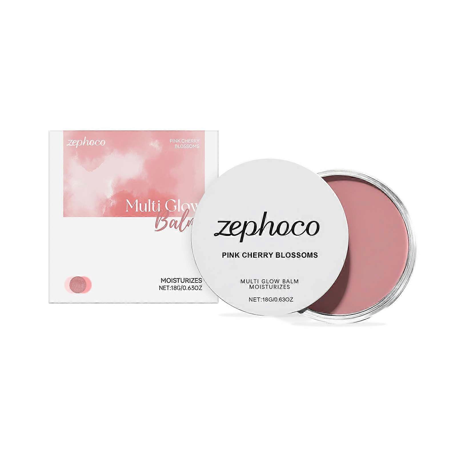 zephoco The Pink Cherry Blossom Blush Cream Is Portable For Daily Use. It Has A Clear And Natural Luster, Fine And Smooth Texture, And Is Easy To Appl