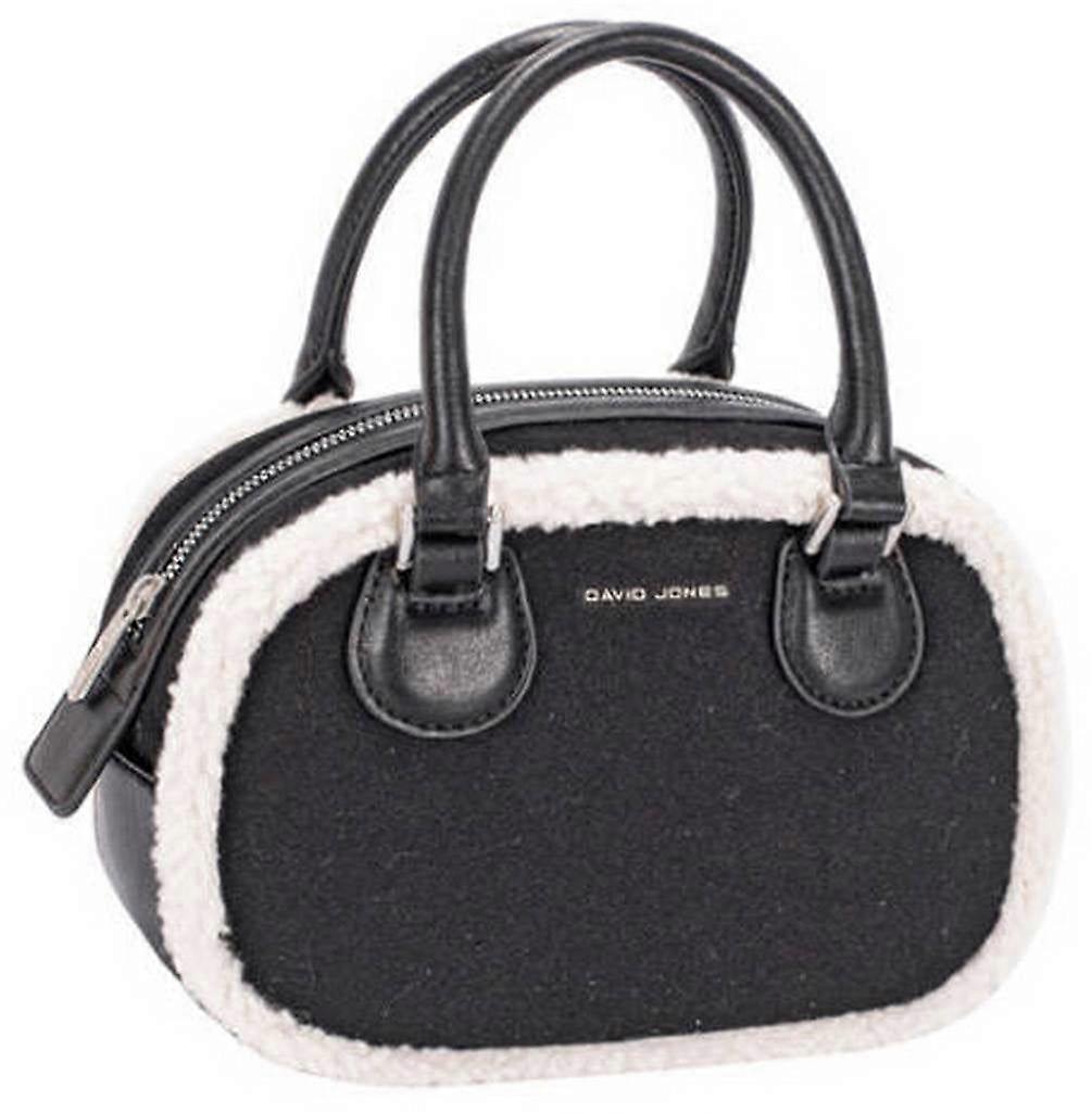 David Jones Faux Shearling Grab Bag - Black