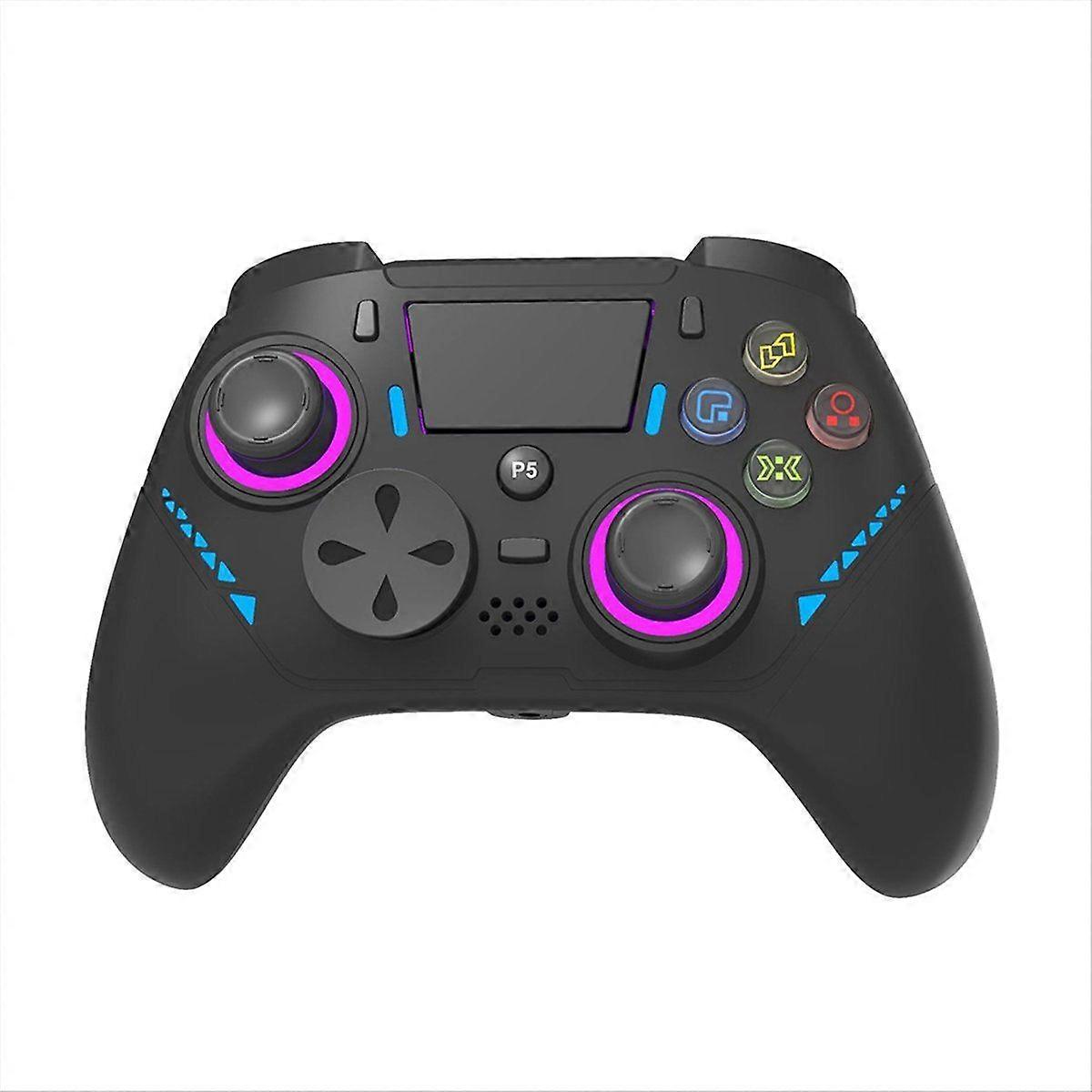 For P5 RGB Controller for /4/PC Console Wired Gamepad W/ Turbo Dual Vibrations No Delay Instant Con