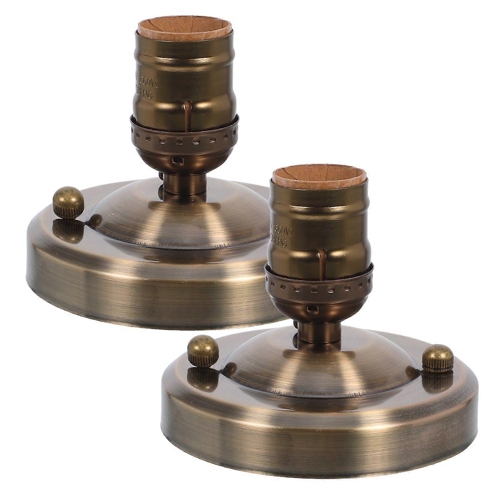 2pcs Light Bulb Socket: E27/E26 Retro Wall Lamp Bulb Socket Holder Ceiling Light Fixture Replacement Part For Bedroom Hallway Kitchen