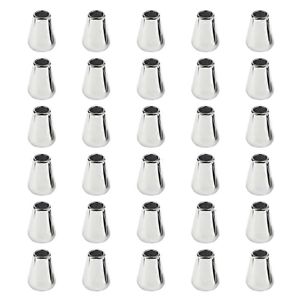Small Bell Cord End Stopper 30 Pcs Replacement Ends For Hoodie Drawstrings Paracord Toggle Clips Lanyard Buckles Silver