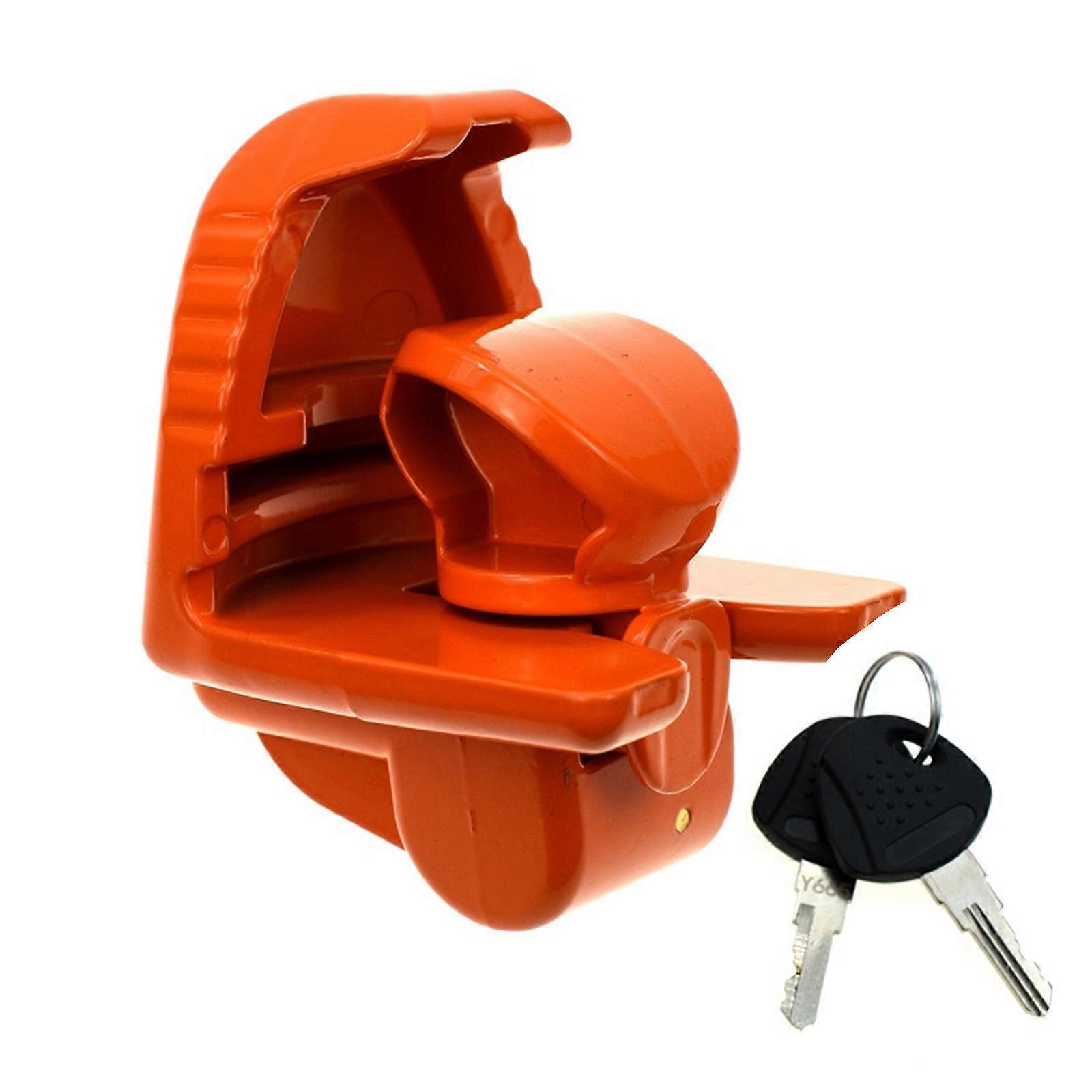 Weatherproof Protected Anti Theft Trailer Ball Safety Metal Build For Secure Towing Applications Three Style Variants  Orange