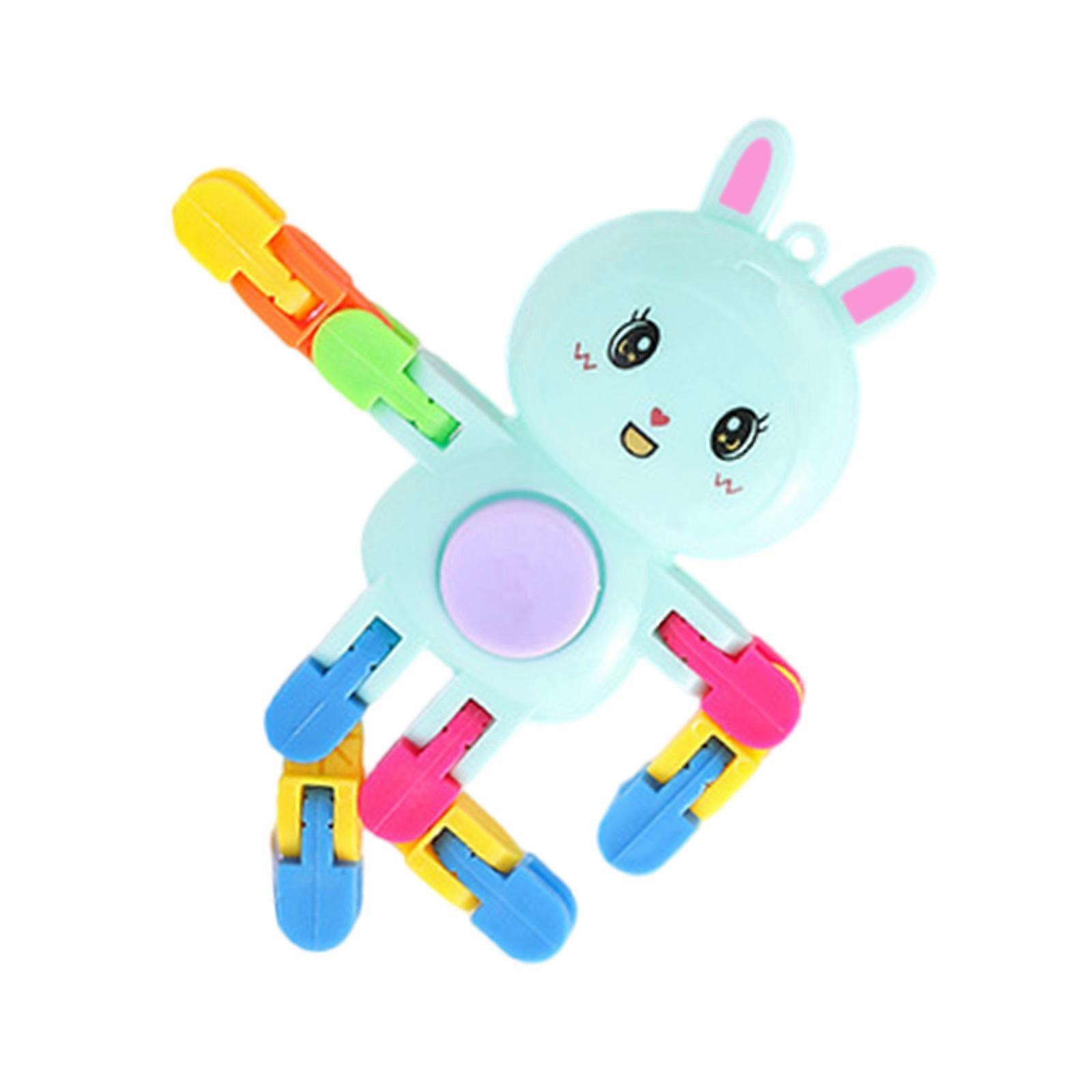 Transformable Mechanical Rabbit Spinners Stress Relief Toy For Adult Students Concentration Enhancing Fingertip Toy Multicolor