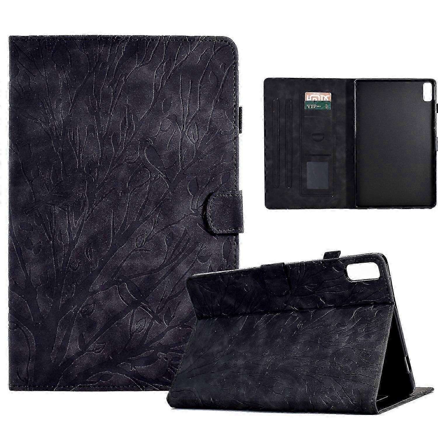 For Lenovo Tab M9 Fortune Tree Pressure Flower PU Tablet Case with Wake-up / Sleep Function