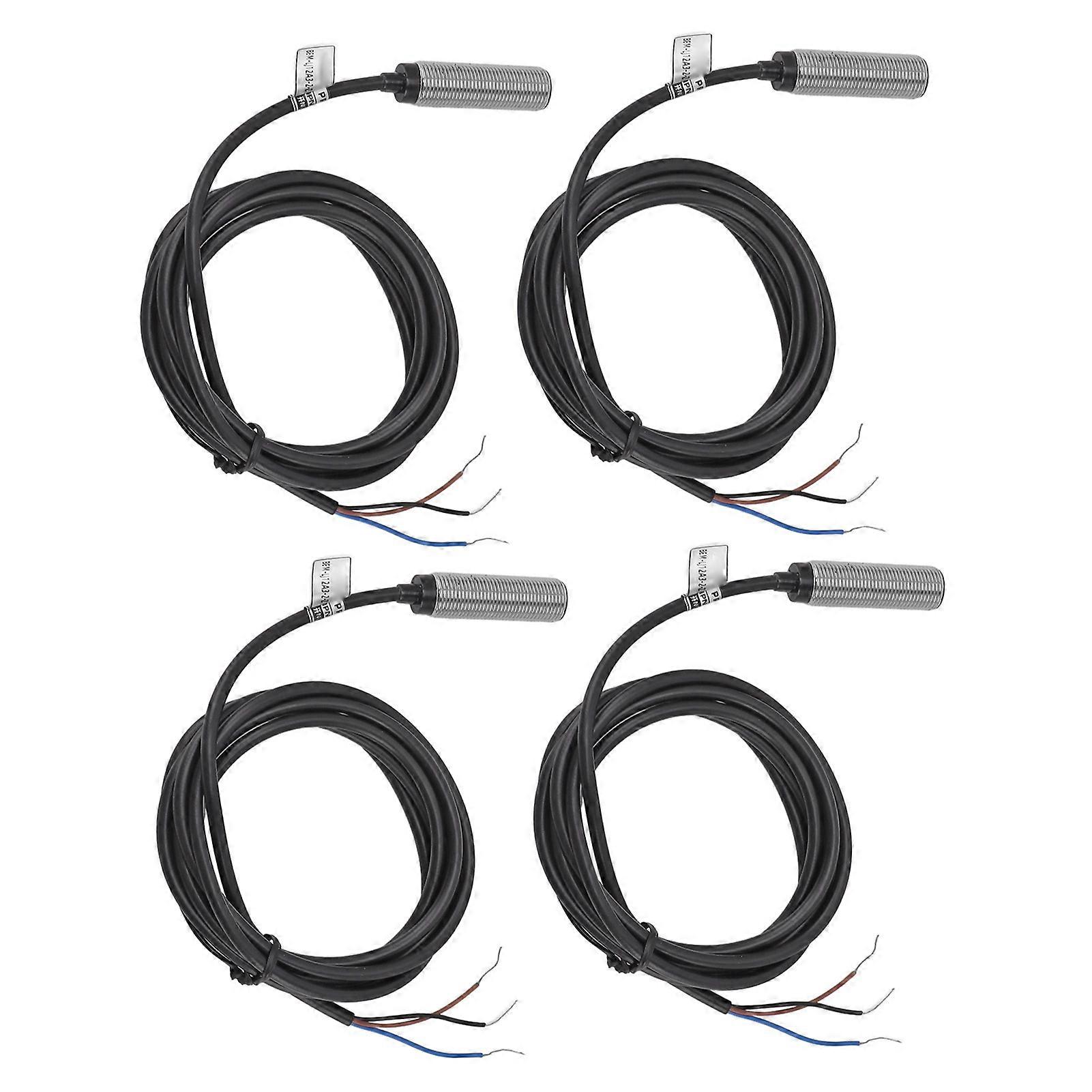 4 Set Proximity Switch 12mm Dia Inductive Proximity Sensor Switch NPN DC 3 Wire NO Contact 6‑36VDC 2mm Measure Range