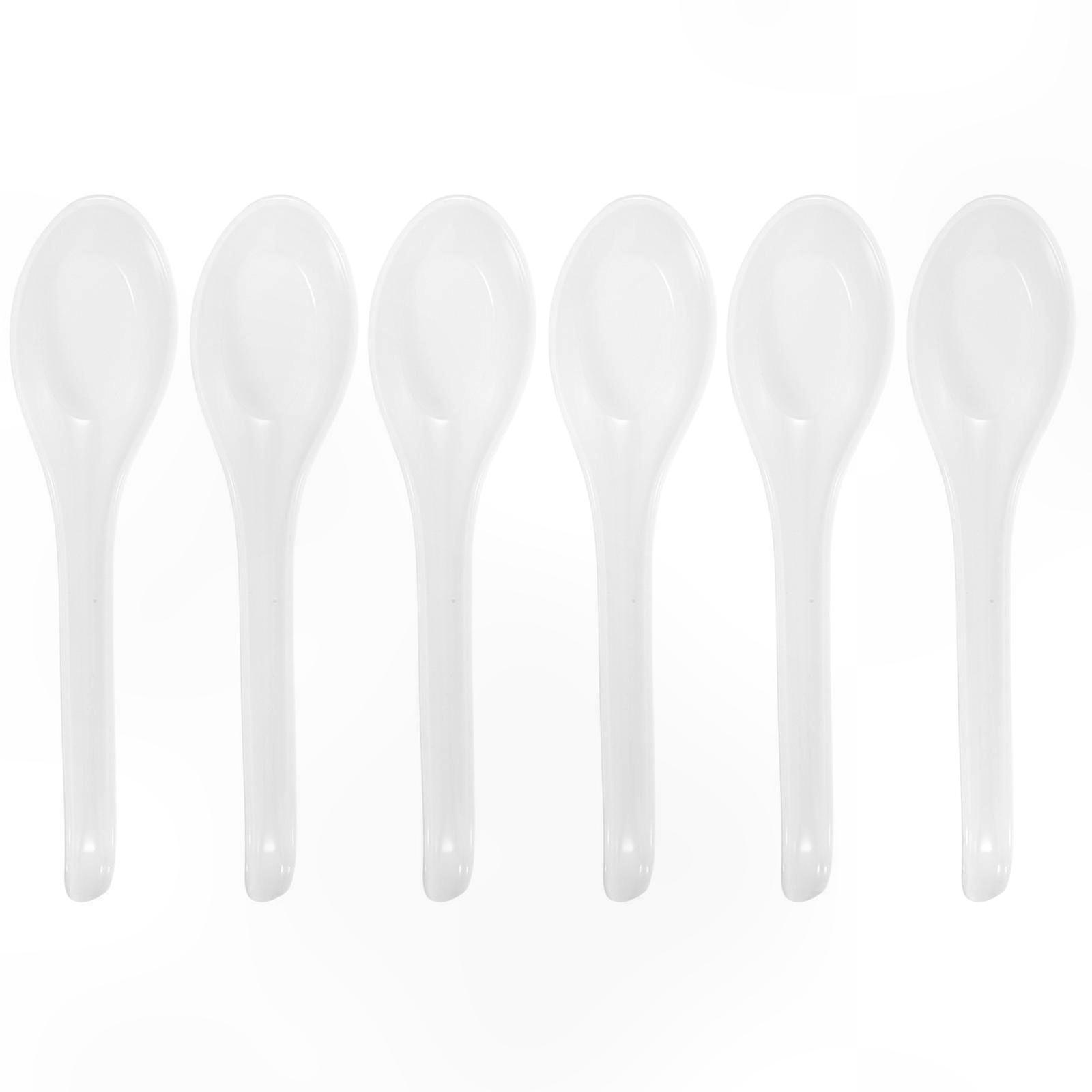 6-Piece Asian Soup Spoon Set for Home and Restaurant Use Easy to Clean with Stylish Design