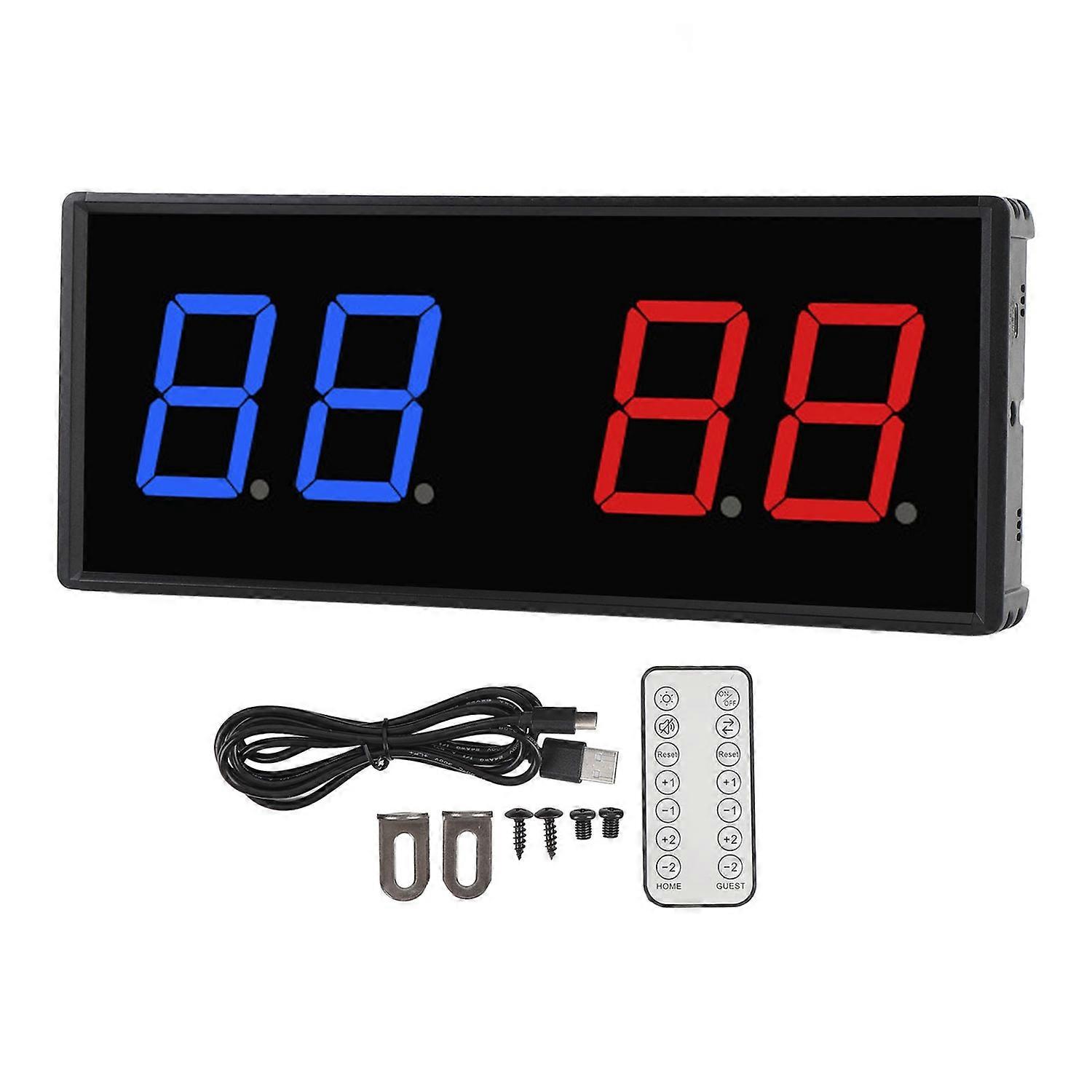 Electronic Scoreboard USB Wireless Remote Control 5 Levels Brightness Adjustment LED Tabletop Digita