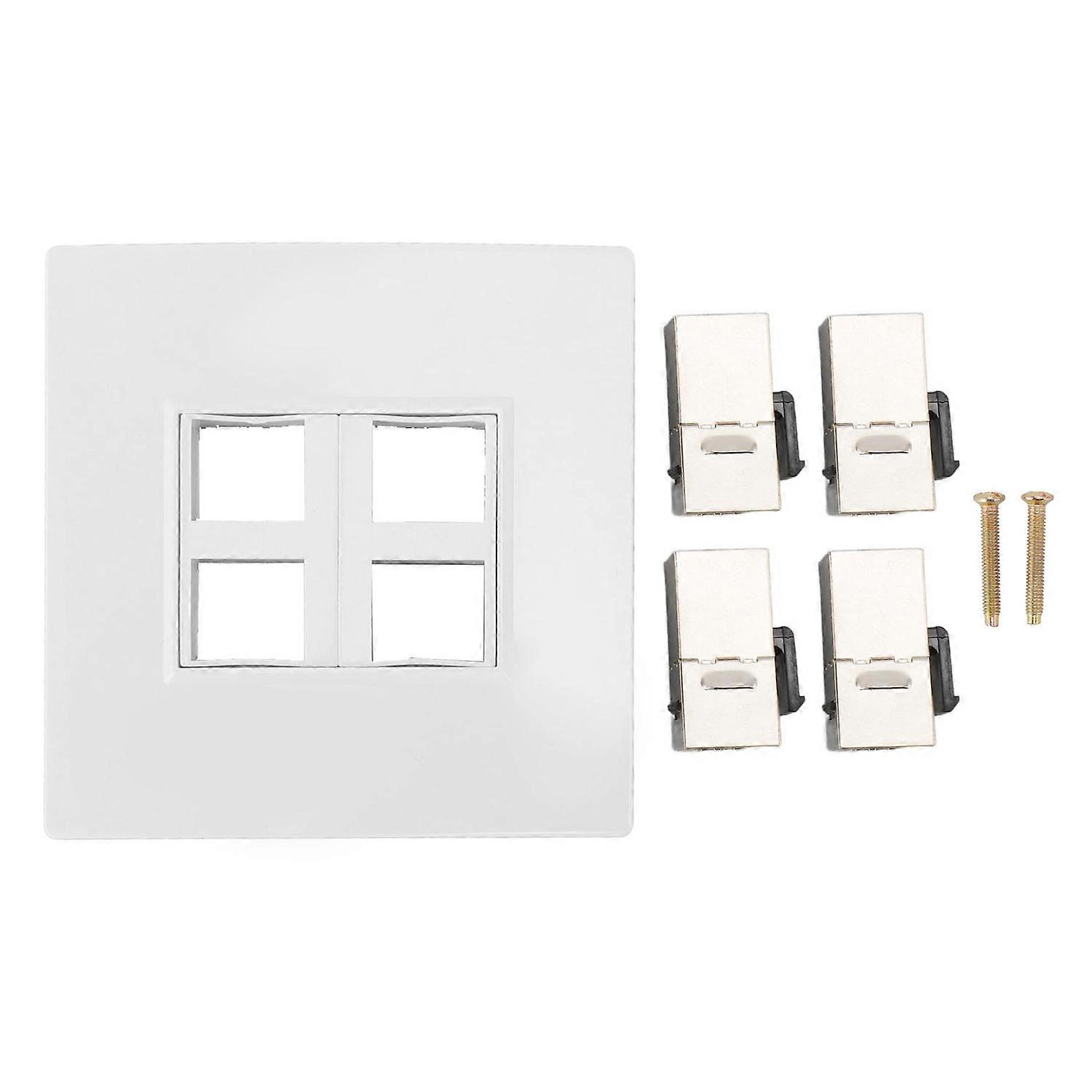 Cat 6 Ethernet Wall Plate 4 Port Female To Female Avoid Clutter Internet Wall Plate for CAT5 CAT5E C