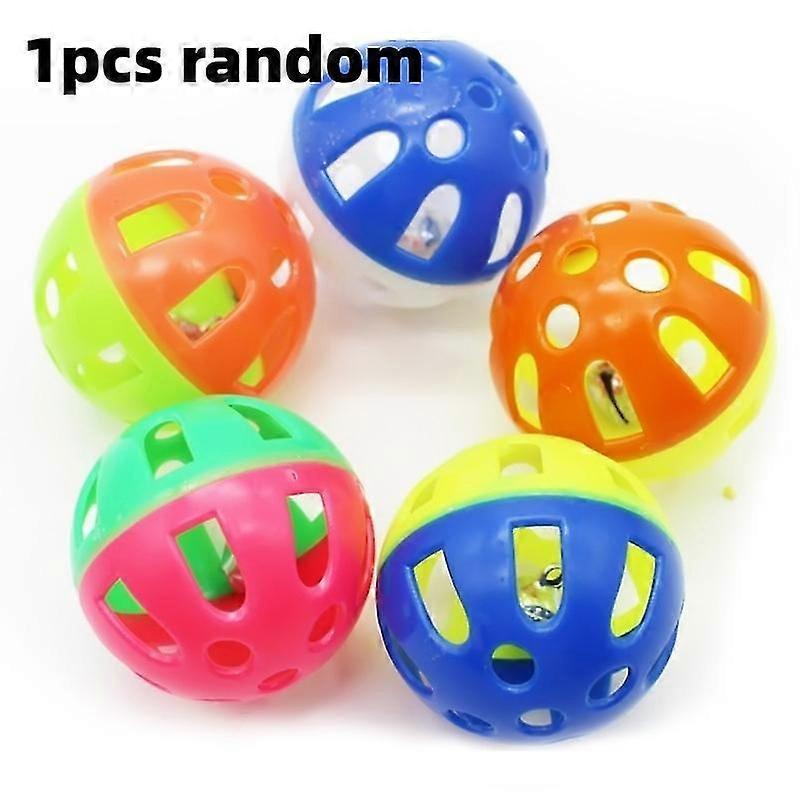 Pet Play Balls Plastic Pet Cat Kitten With Jingle Bell Pounce Chase Rattle Rattle Toy Plush