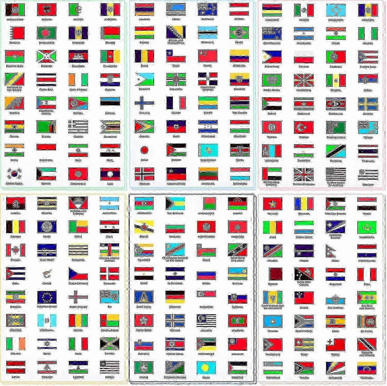 384 PCS World Flag Stickers Assorted Country Flag Stickers World Flag Stickers World Country Decals