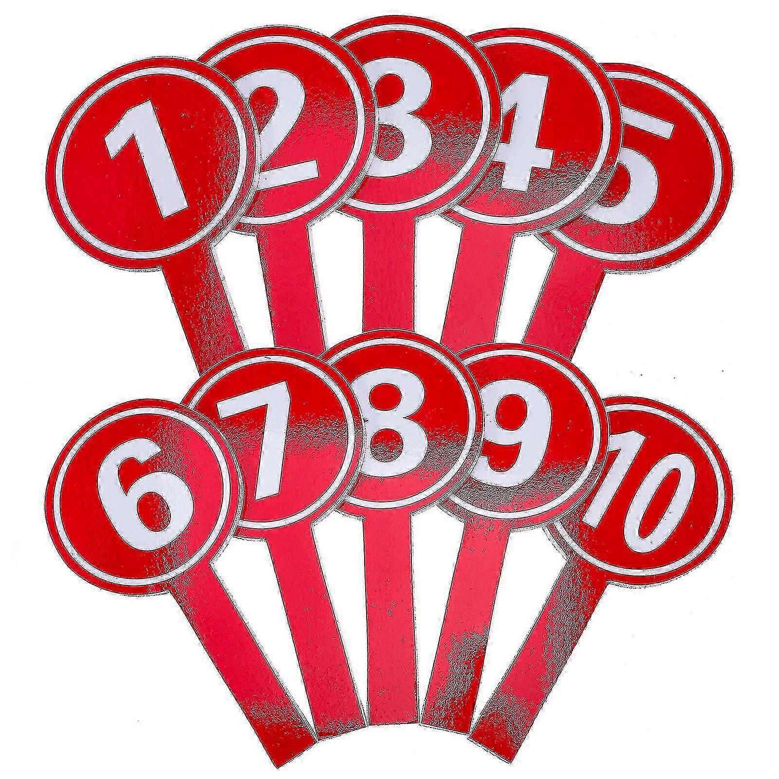 10 Pcs Handheld Score Paddles with Numbers, Portable Scoring Boards for Games and Events