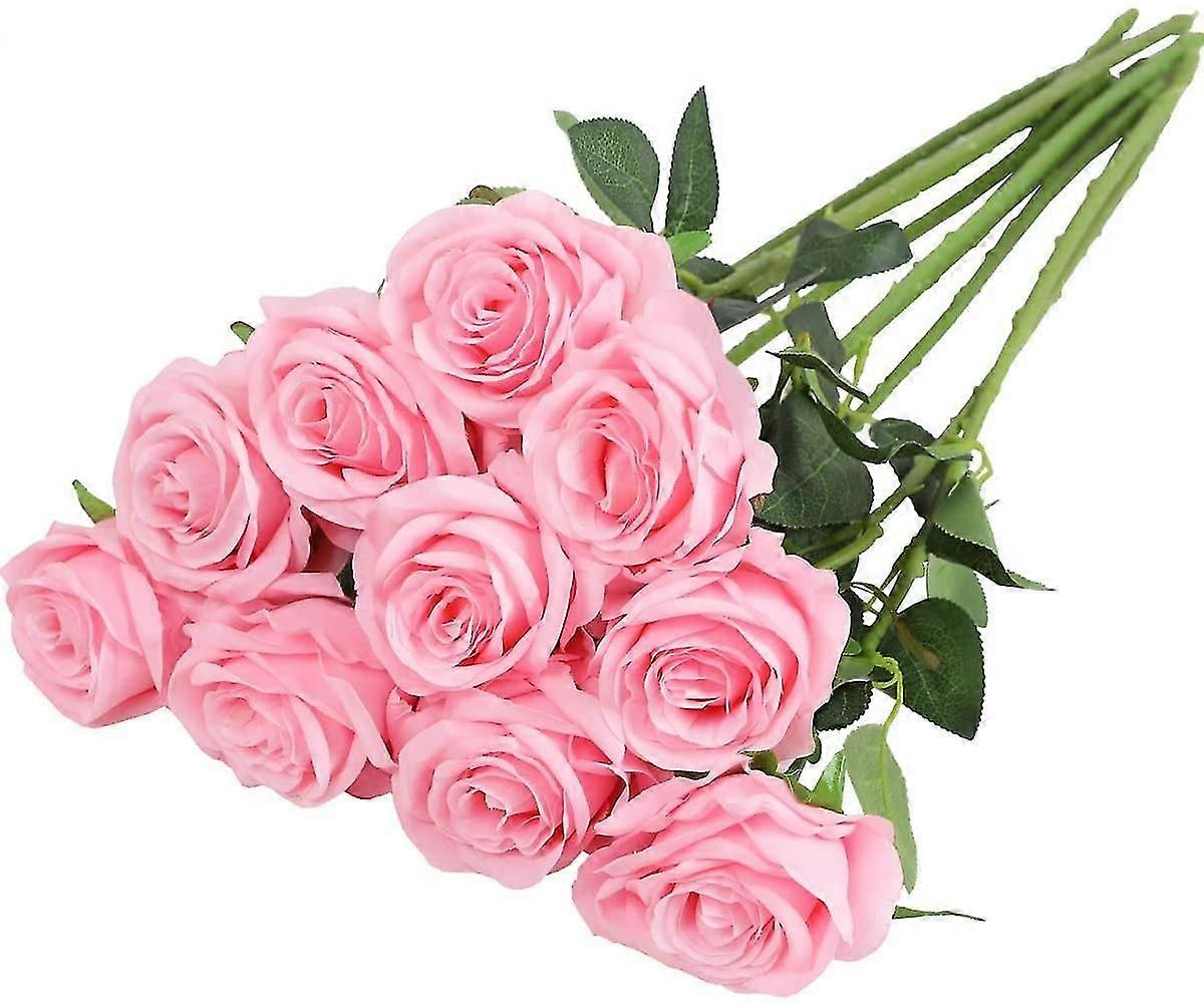 Rose Seta Per Bouquet 12 Rose Artificiali In Seta Verde Pavone Con Steli Lunghi - Per Centrotavola, Matrimoni, Decorazioni Casa 12 Rose Finte Steli Lunghi