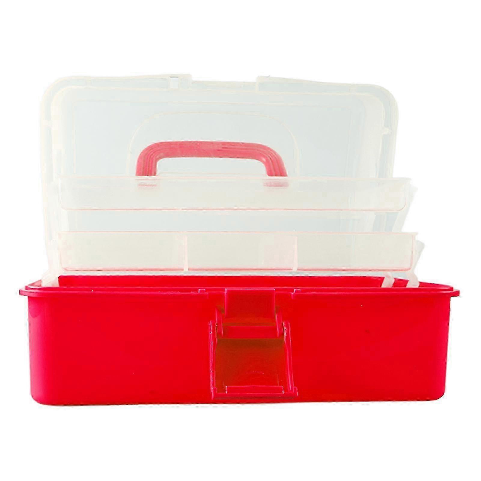 Three Layer Storage Plastic Folding Tool Box Portable Handled Multipurpose Organizer for Art Craft Cosmetic Accessories 2025