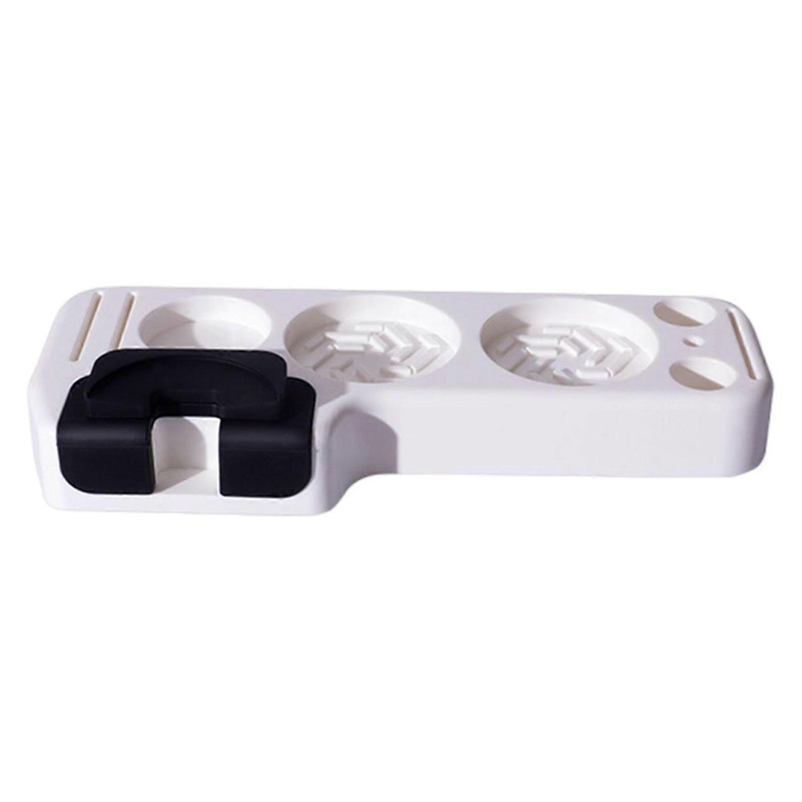 Portafilter Holder Coffee Preparation Station Combines Tamper Dispenser Basket Rack With Waterproof ABS Structure  White