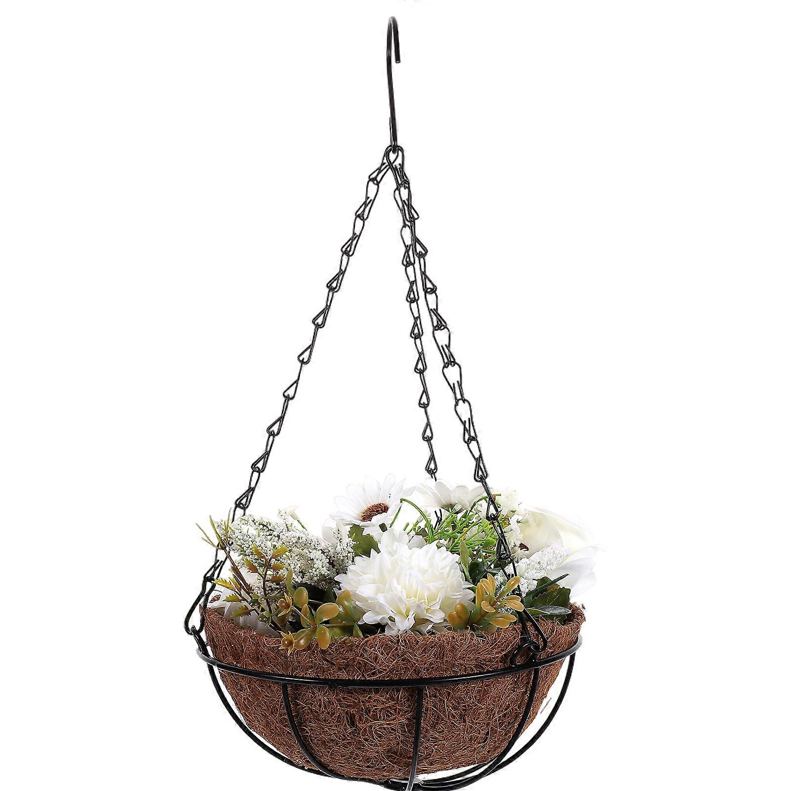 Simulation Rose Flower Basket for Wall Hanging Decor Multicolor