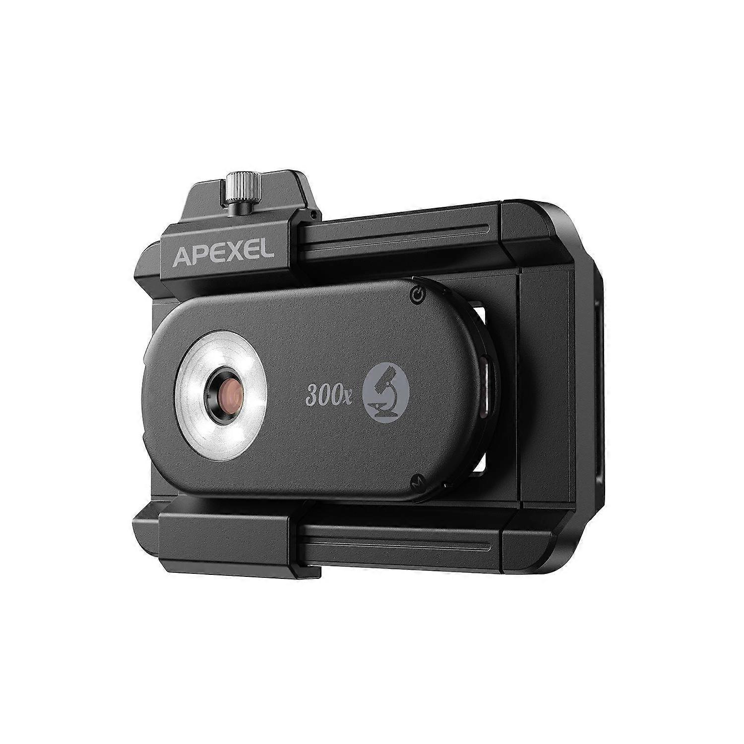 APEXEL PhoneMicro 5 Smartphone-Mikroskop 300X Dual-Licht-Mikroskop + UV, Multi-Modus-Beleuchtung APL-MS300