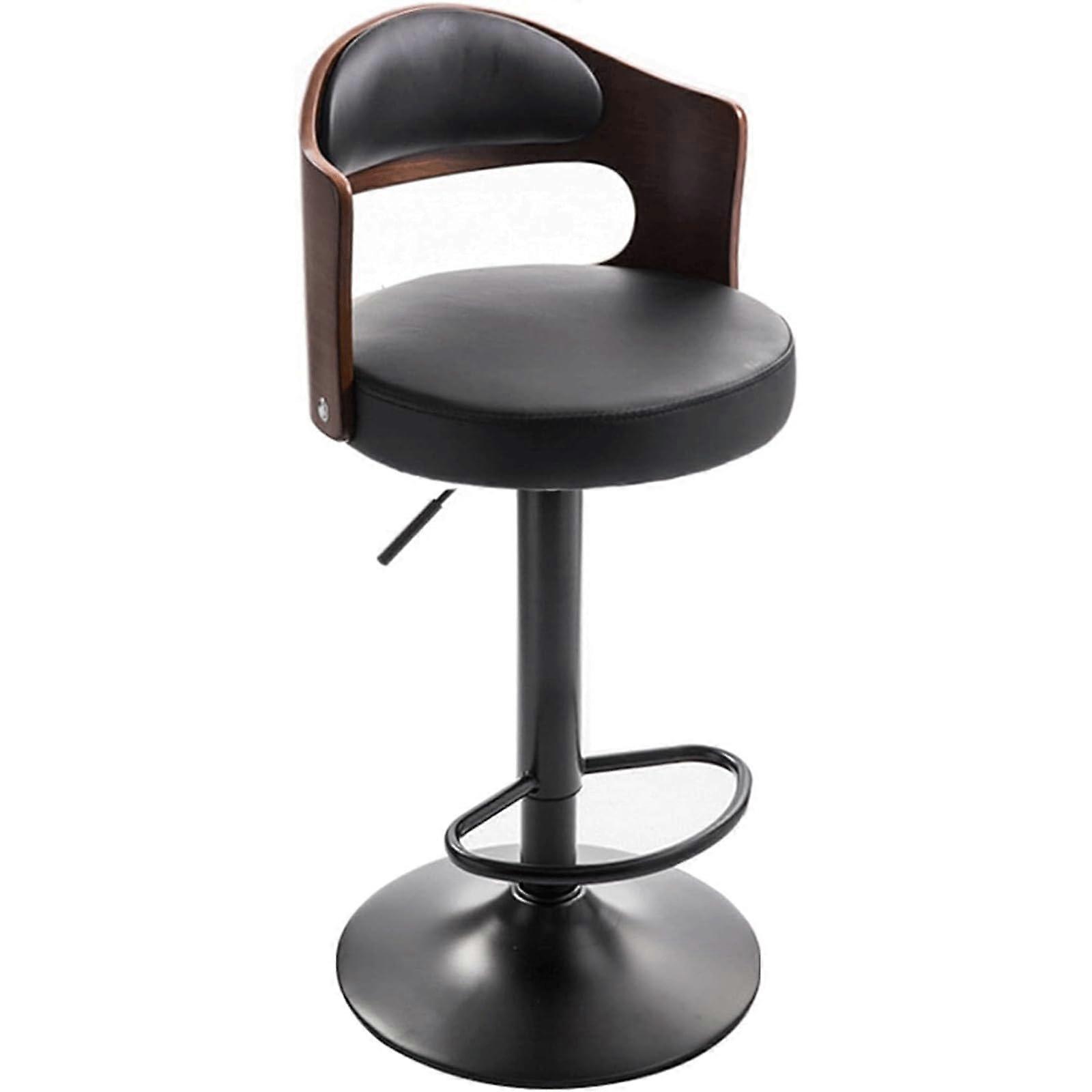 Bar Stools Adjustable Height PU Leather Swivel Dining Chair with Backrest for Kitchen Counter
