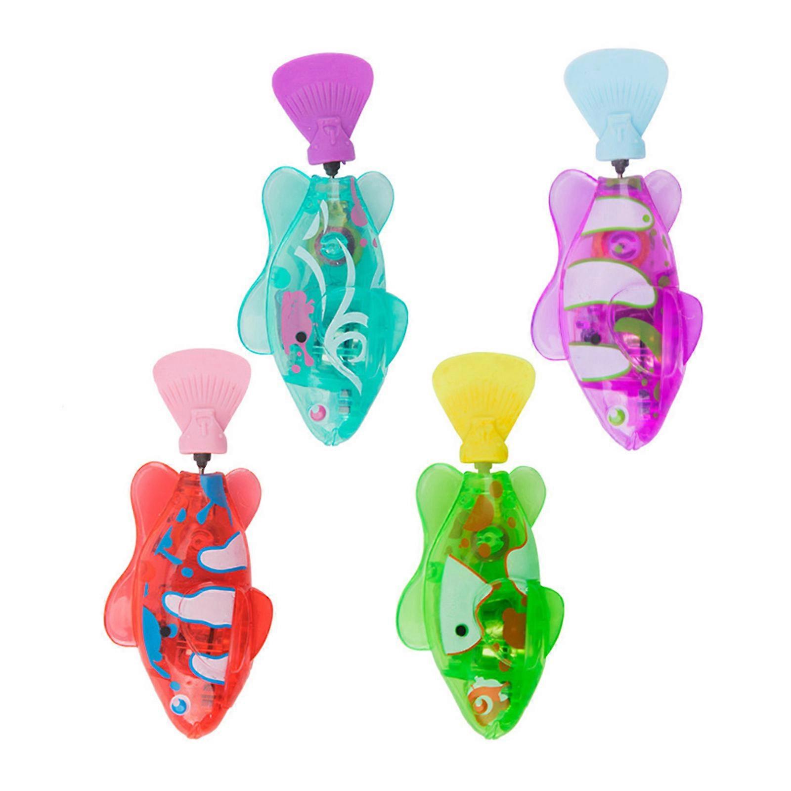 Automatic Moving Fish Cats Toy With Glowing Design Encourages Physical Activity Pet Safe Battery Power Fish for Pet 4pcs Multicolor