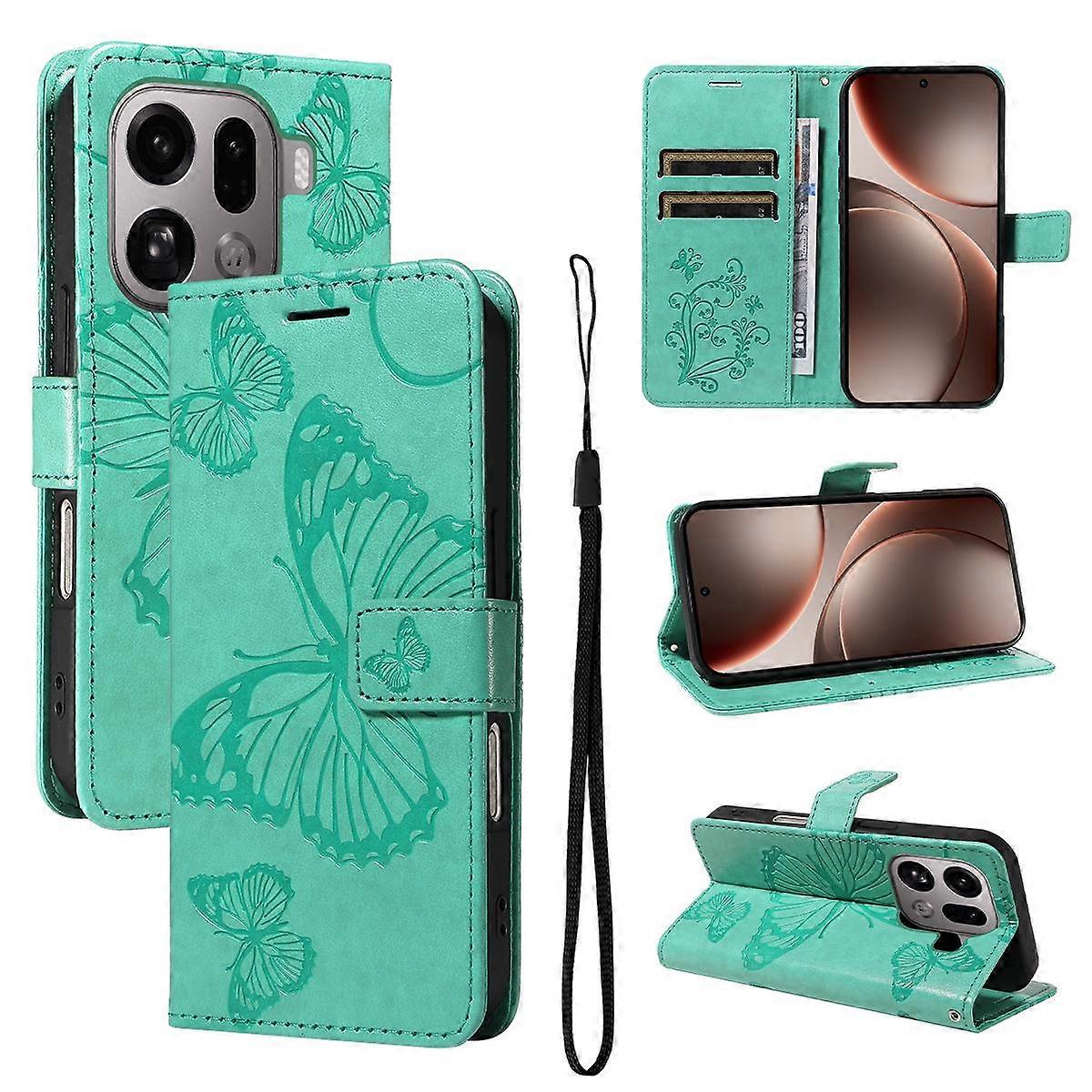 3D Butterfly Embossed Pattern Flip Leather Phone Case