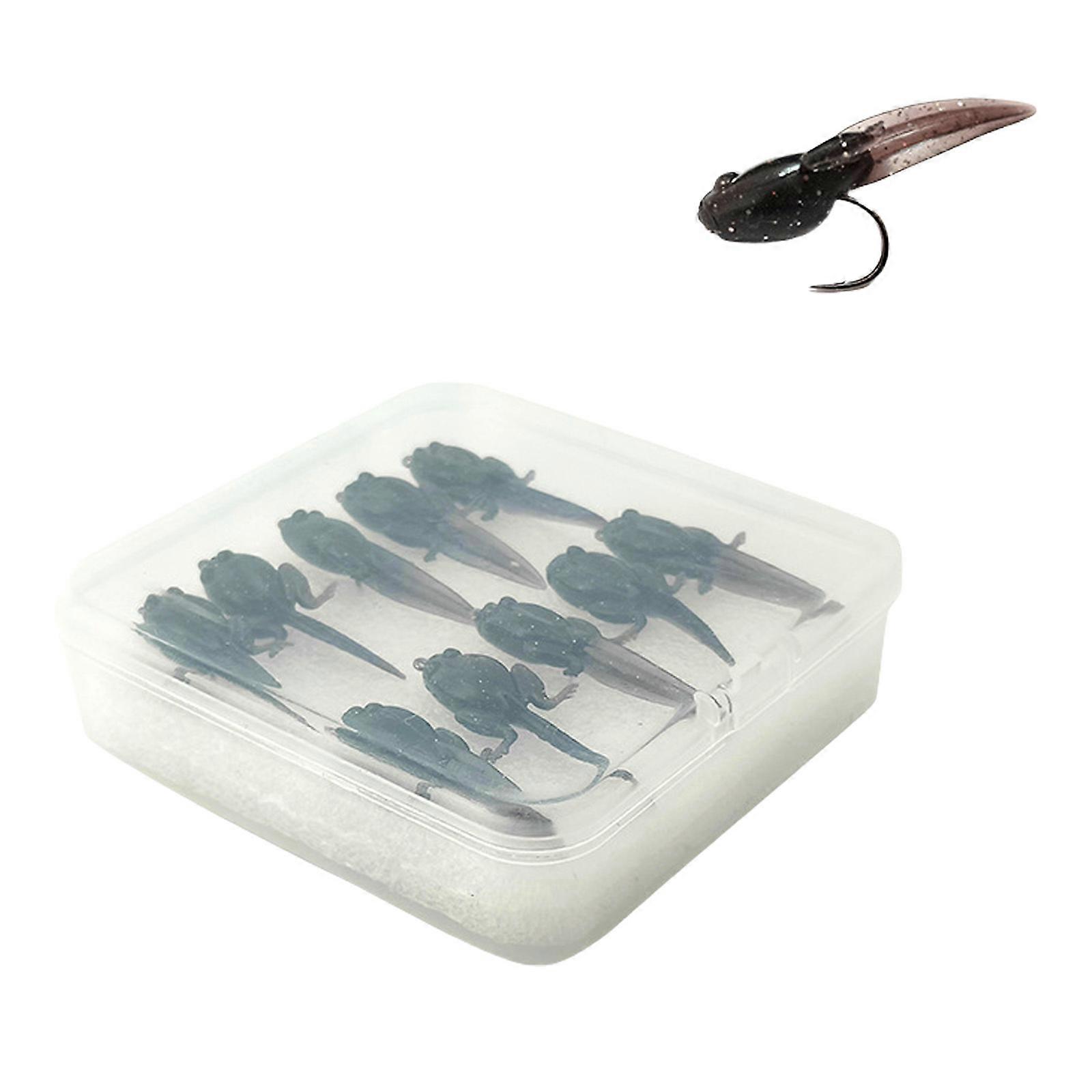 10pcs Tiny Baits Simulation Baits Realistic Artificial Baits Fishing Tackle Soft Fishing Lure with Hook  large
