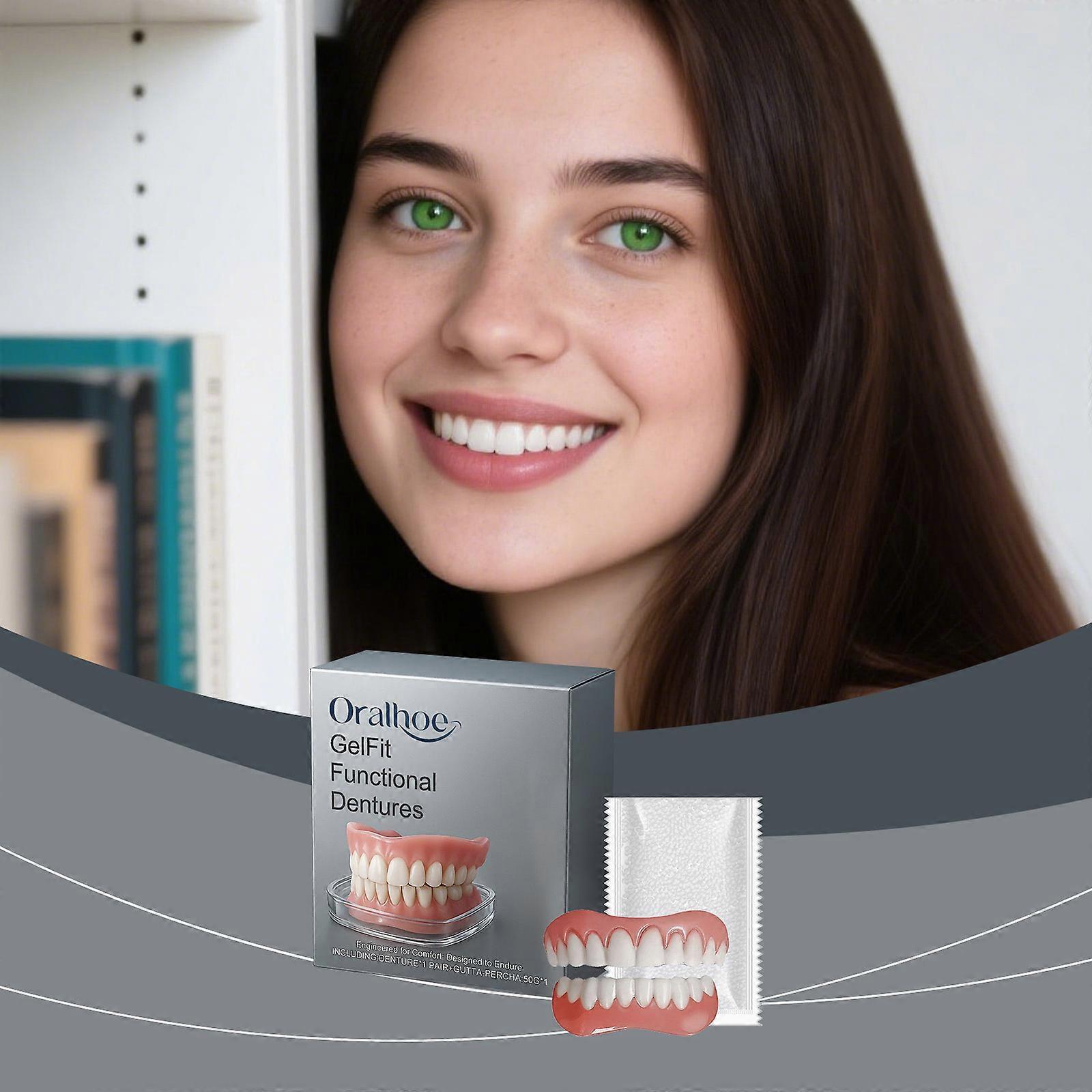 Oralhoe Denture Decoration Set: Comfortable To Modify The Gaps Between Teeth And Enhance The Beauty Of A Smile. Denture Set