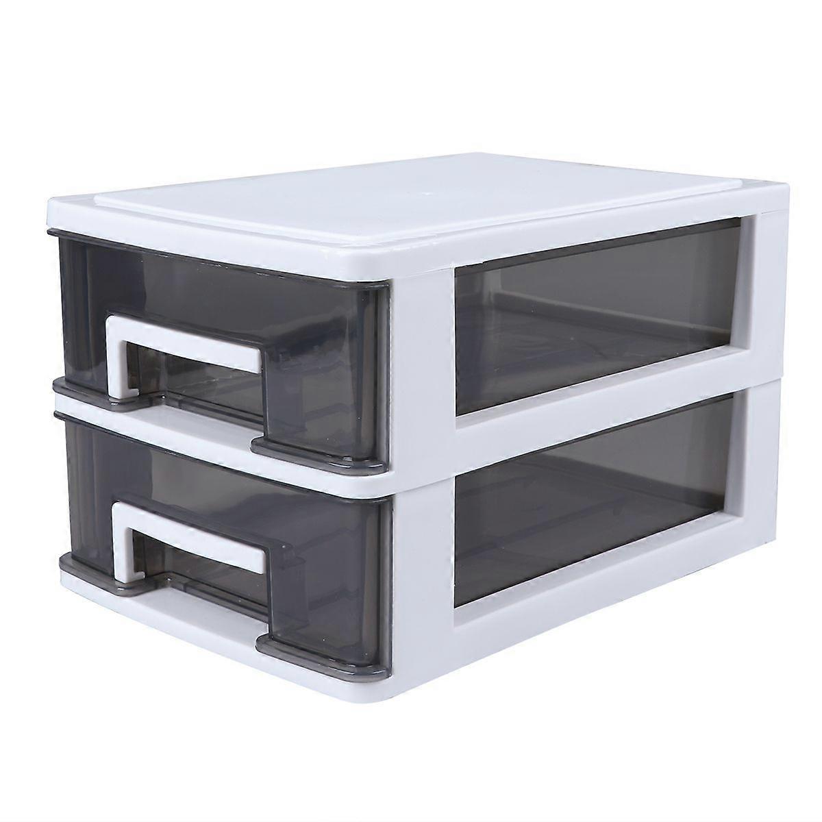Household Double-layer Storage Cabinet Plastic Drawer Type Closet Portable Multifunction Dustproof Storage Rack Organizer Furniture (White Frame and T