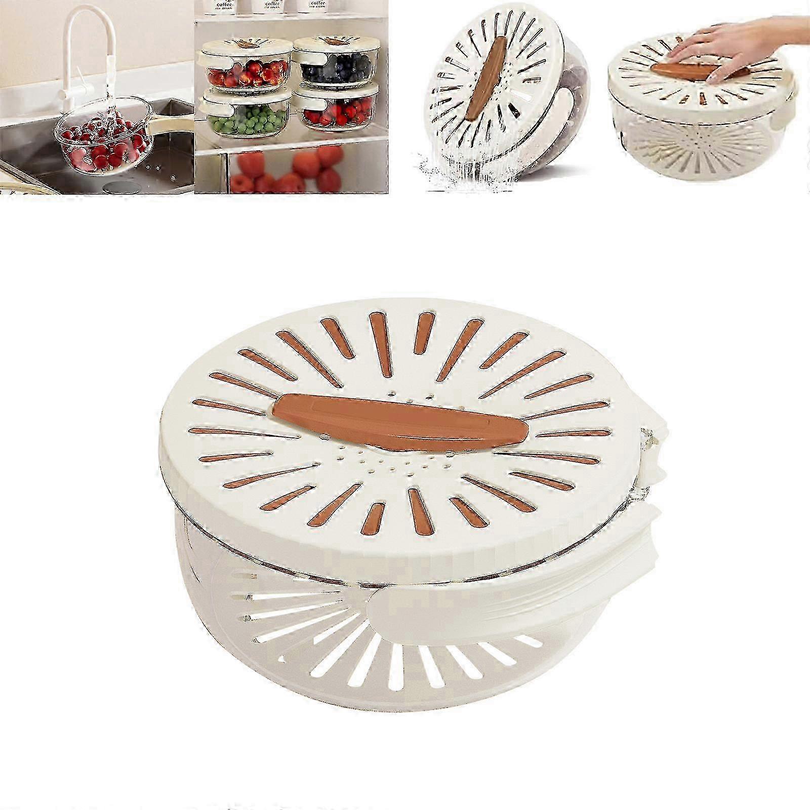 New Draining Basket with Foldable Handle & Lid - 2024 Multi-Use Kitchen Tool