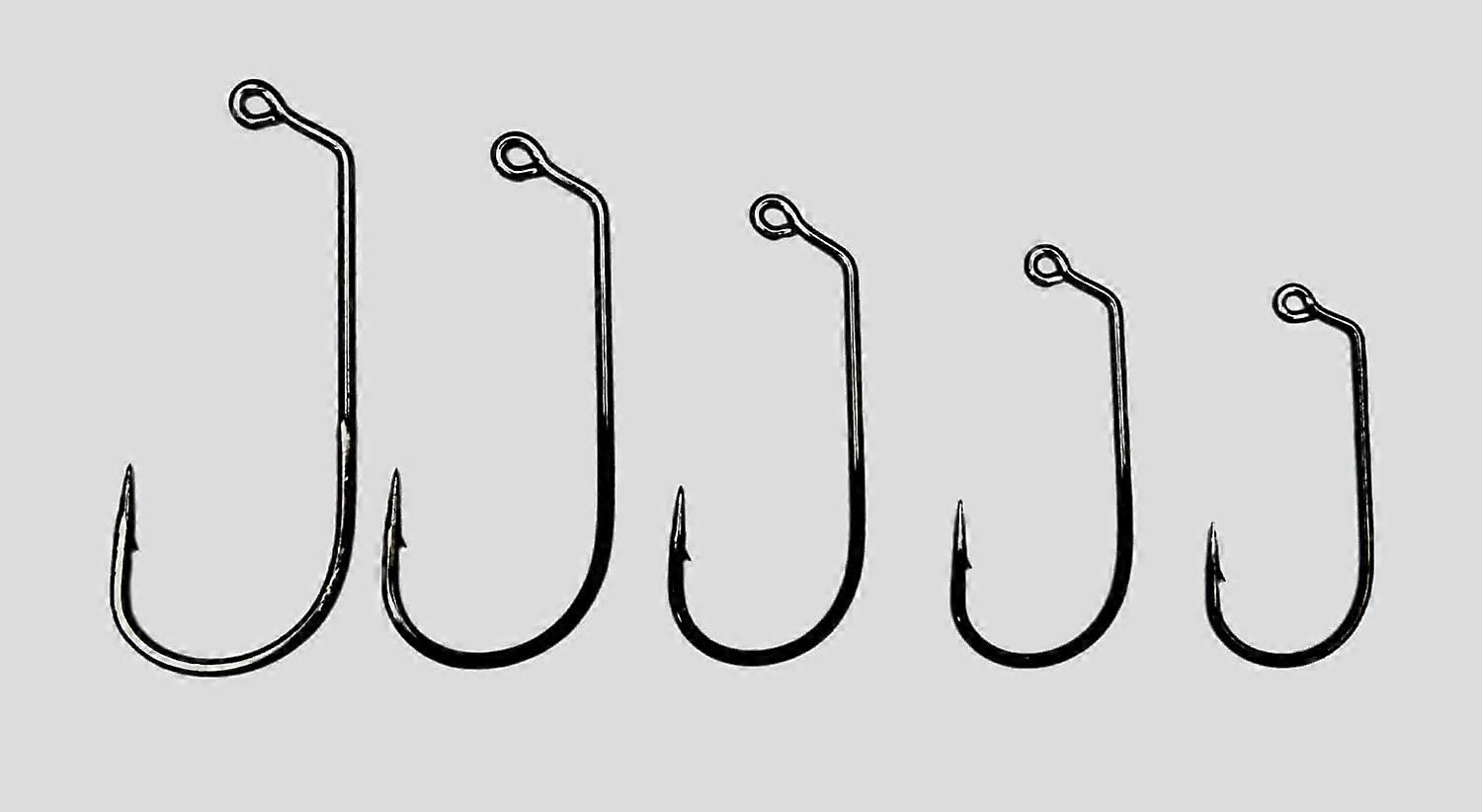 32786 Super-sharp 60-degree black nickel lure hooks, 100 pieces per pack (1/0-6/0), DIY lure hooks, compatible with Do It molds, perfect