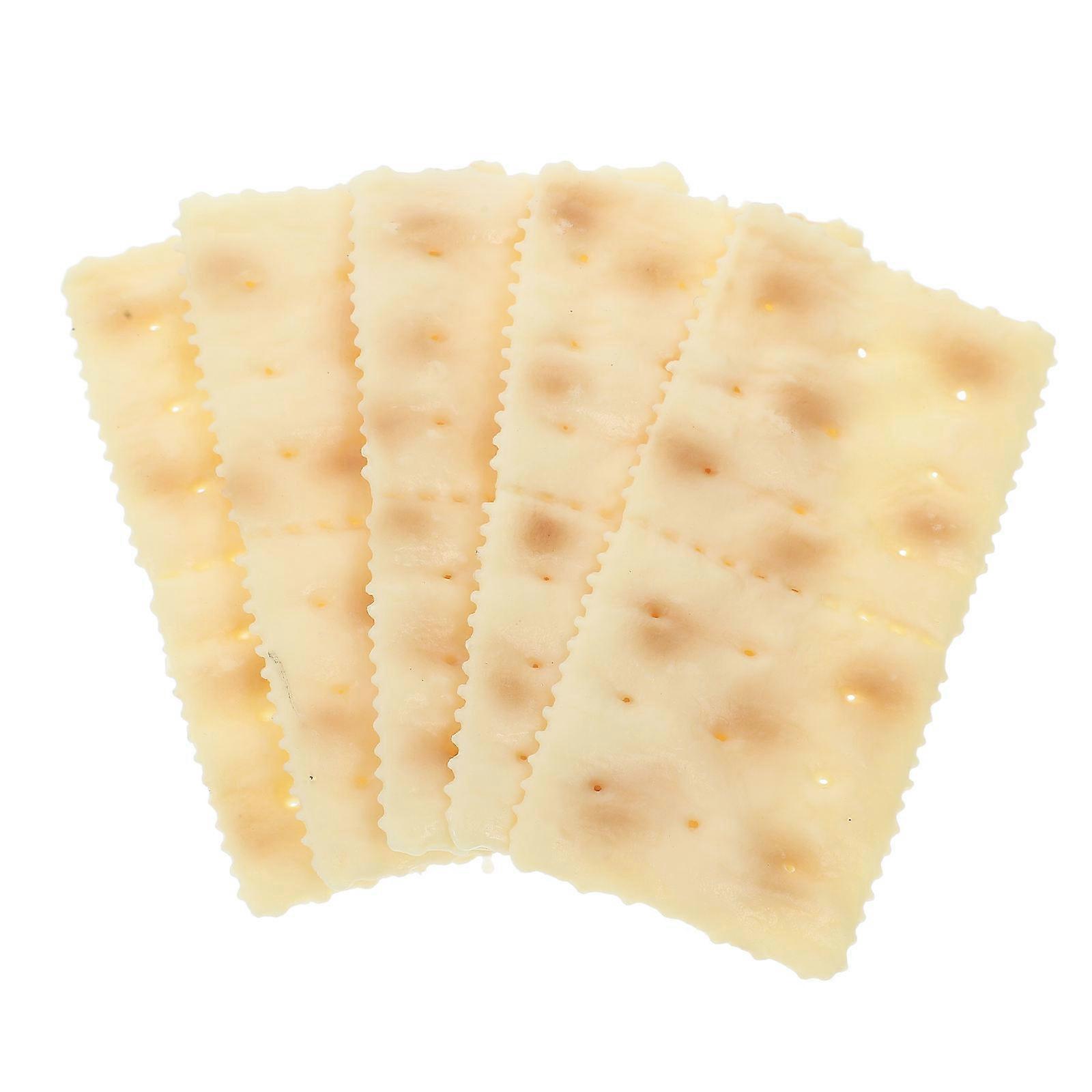 Soda Crackers Artificial Biscuit Model for Display 5Pcs Kitchen Decor PVC
