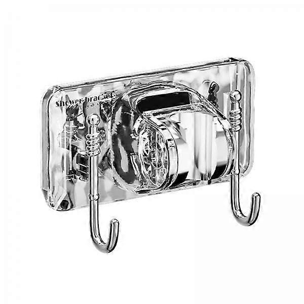 4X Adjustable Shower Head Holder with Wall Mount Brackets and Hanger Hooks for Bathroom