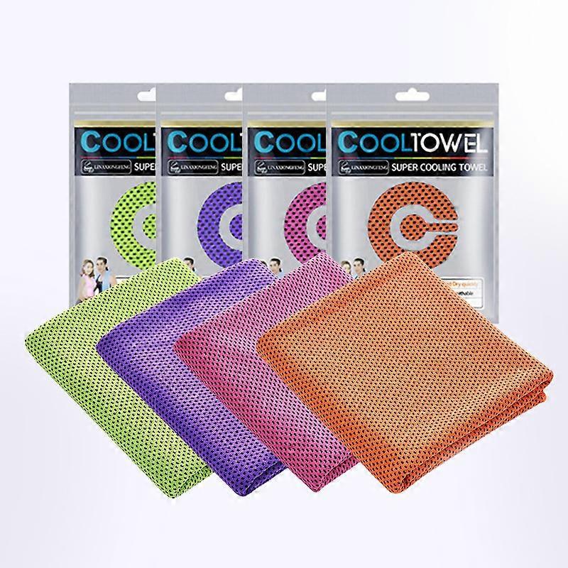 4 יחידות מגבות קירור (35.4 * 11.8 אינץ'), מגבות ספורט רכות ונושמות לחוץ, חדר כושר, יוגה, פעילות גופנית, קמפינג, כושר, ריצה