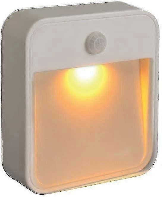 Motion Activated LED Night Light Amber Color - Battery Powered Sleep Friendly Portable Light